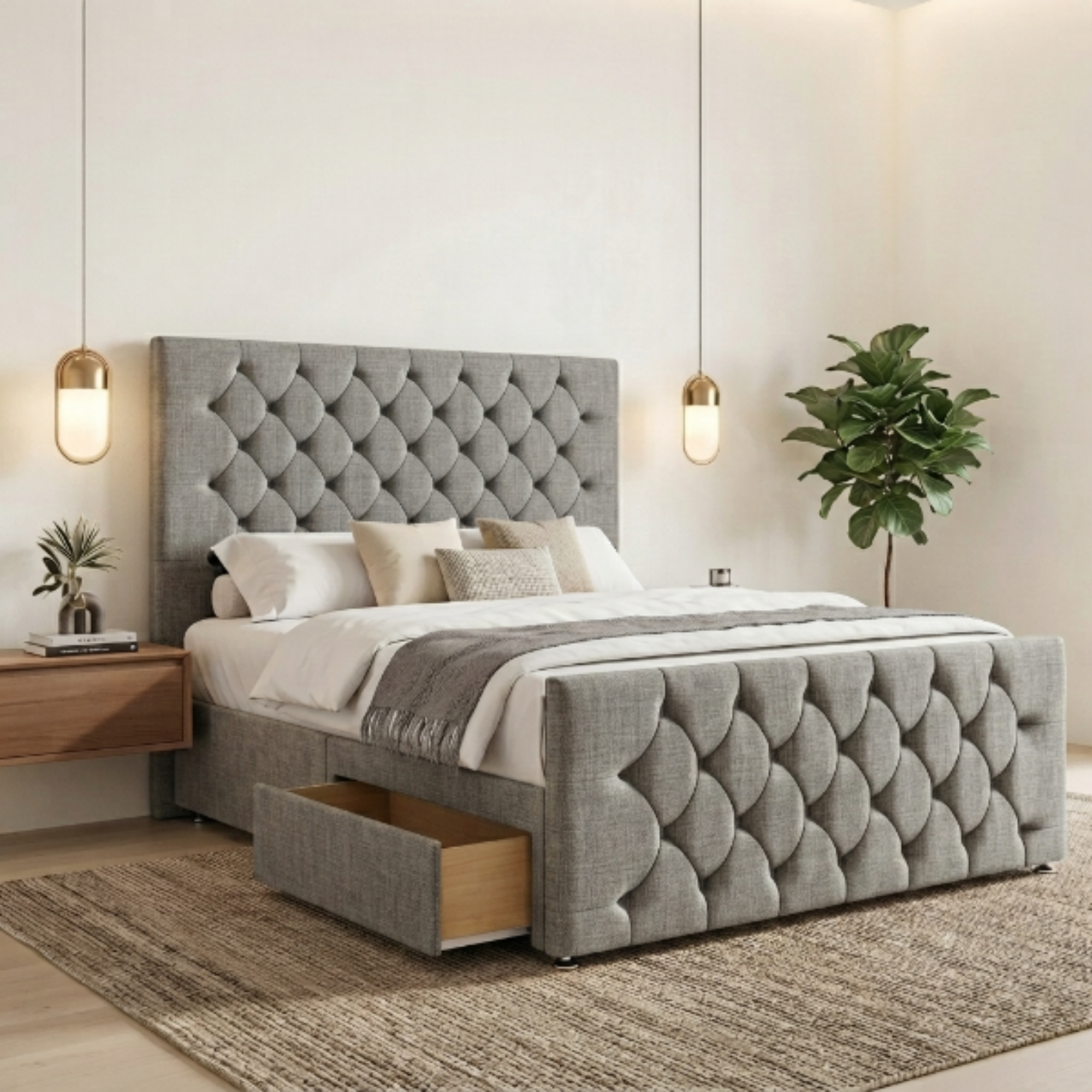 Luxury Chesterfield Divan Bed with Storage Drawer