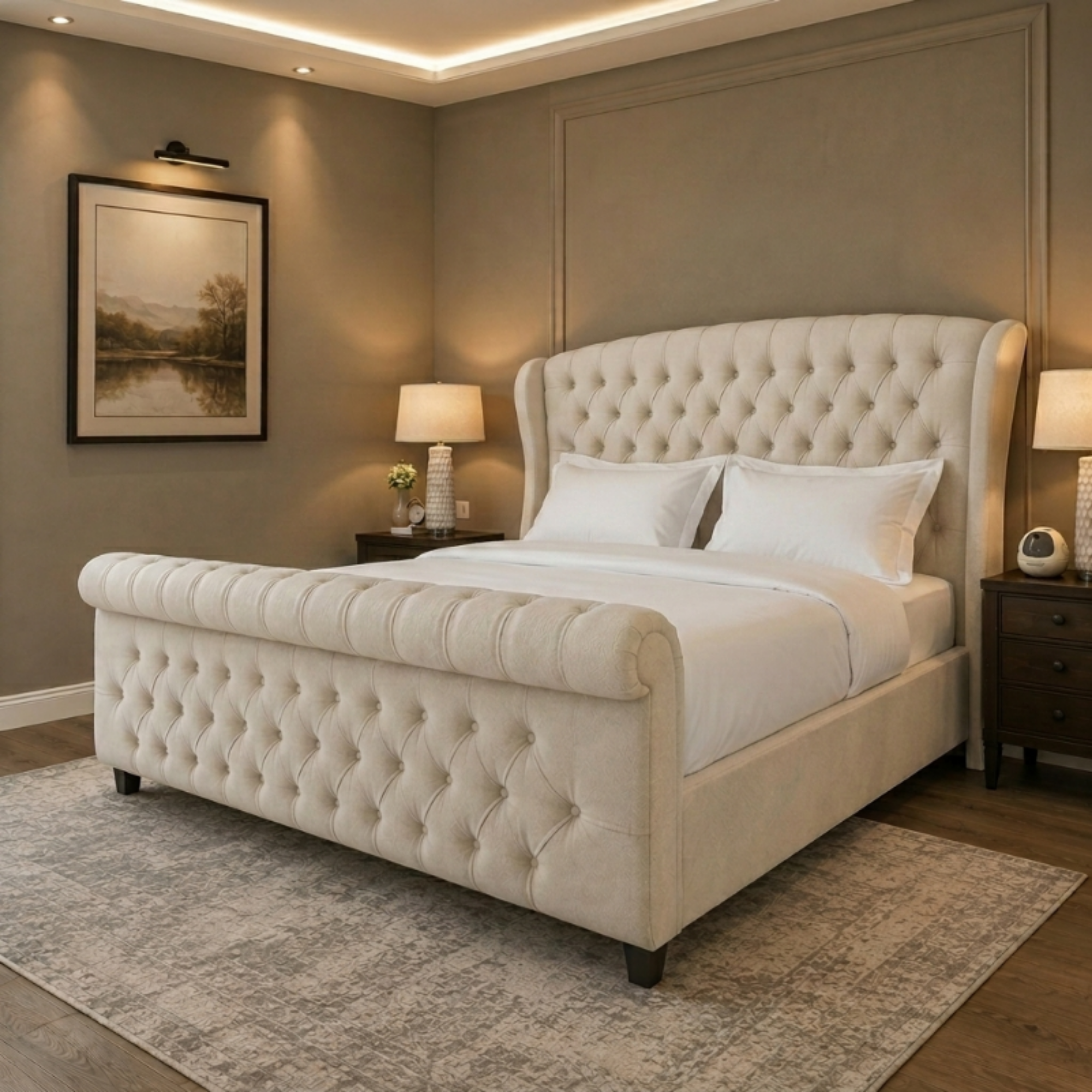 Royal Chesterfield Upholstered Bed - Image 1