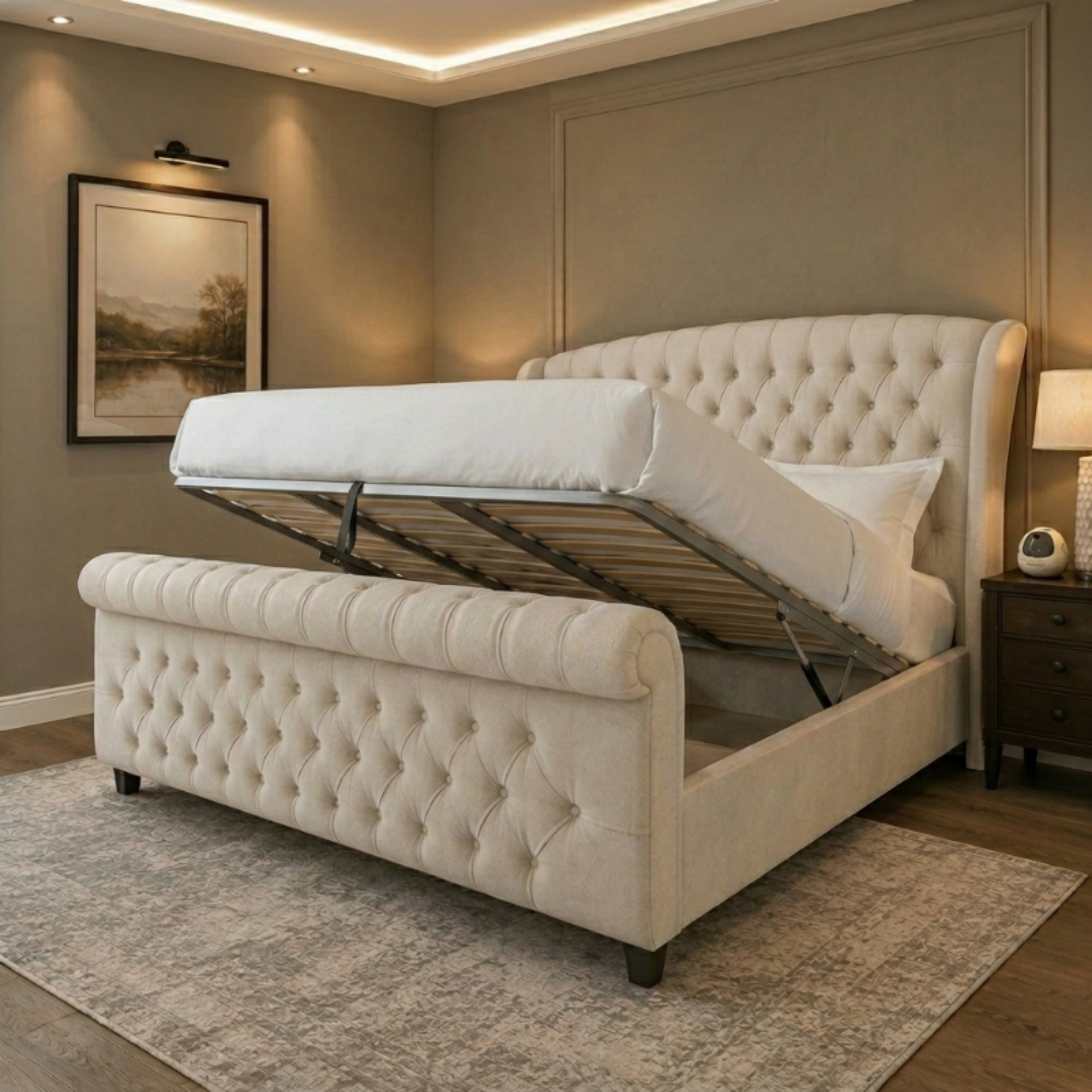 Royal Chesterfield Upholstered Bed - Image 3