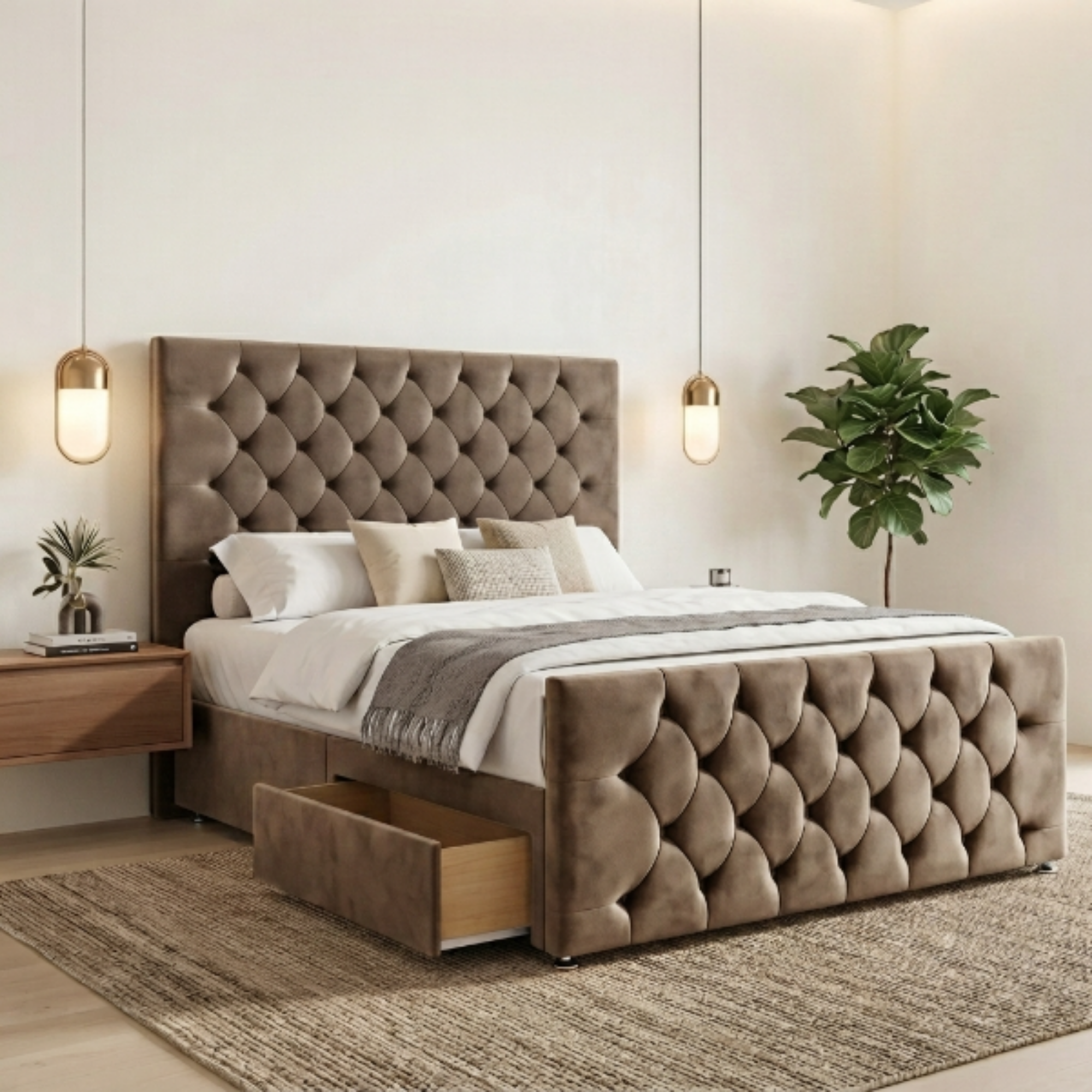 Luxury Chesterfield Divan Bed with Storage Drawer