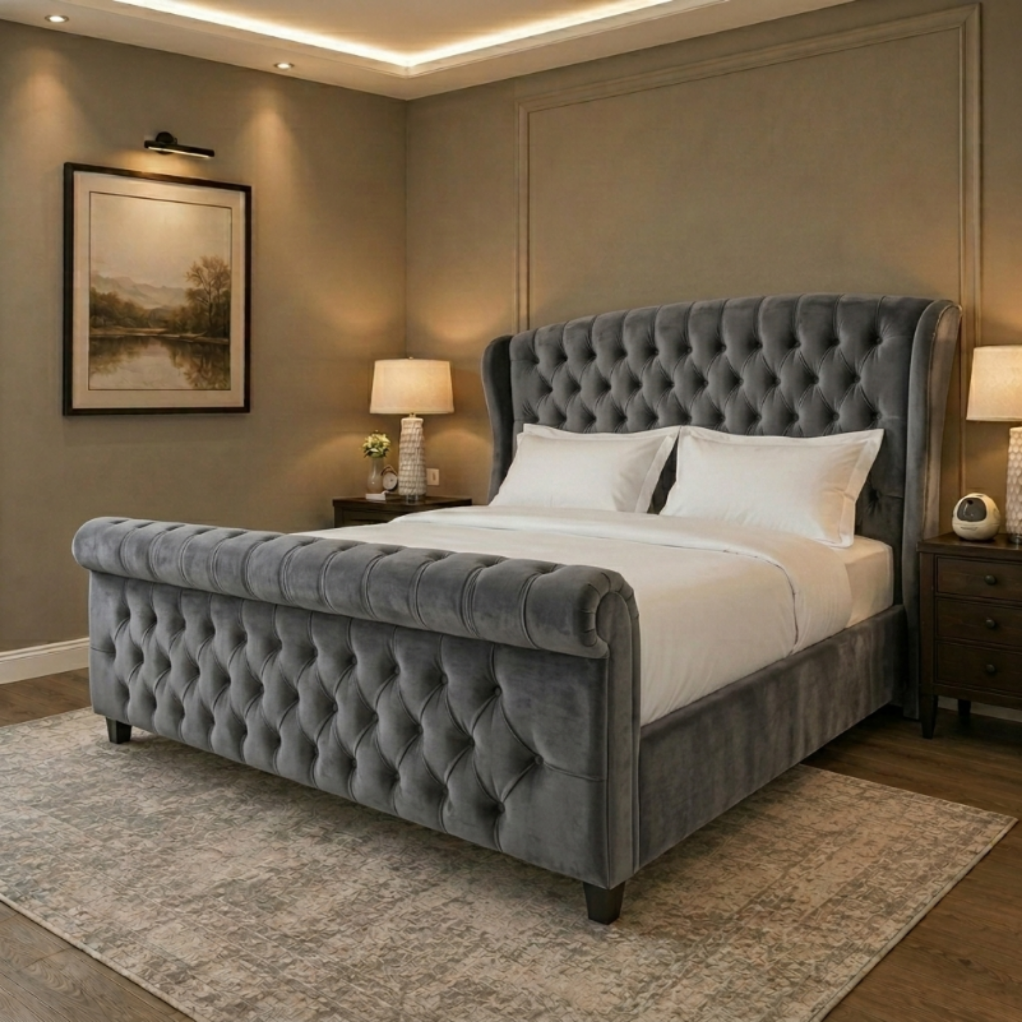Royal Chesterfield Upholstered Bed