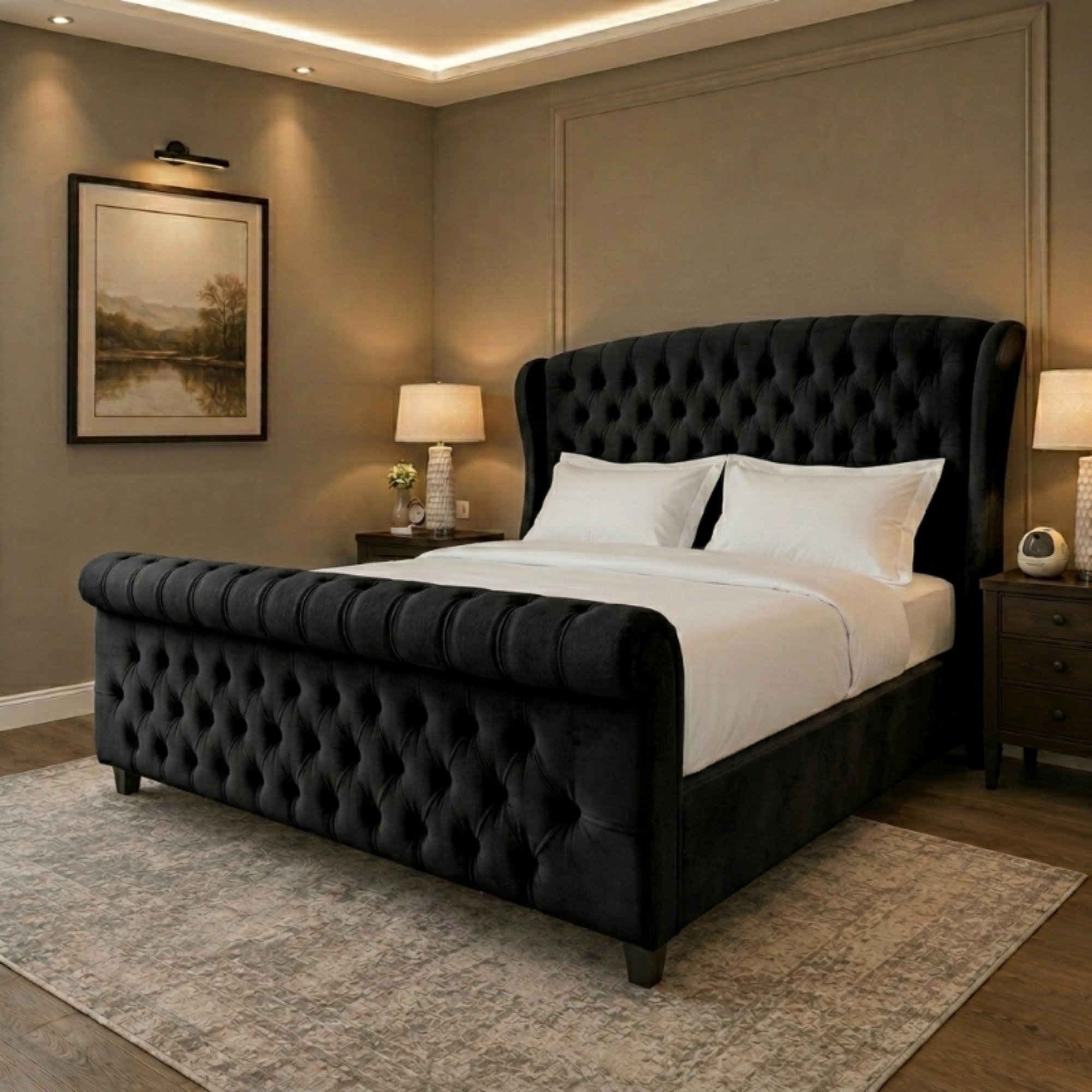 Royal Chesterfield Upholstered Bed - Image 6