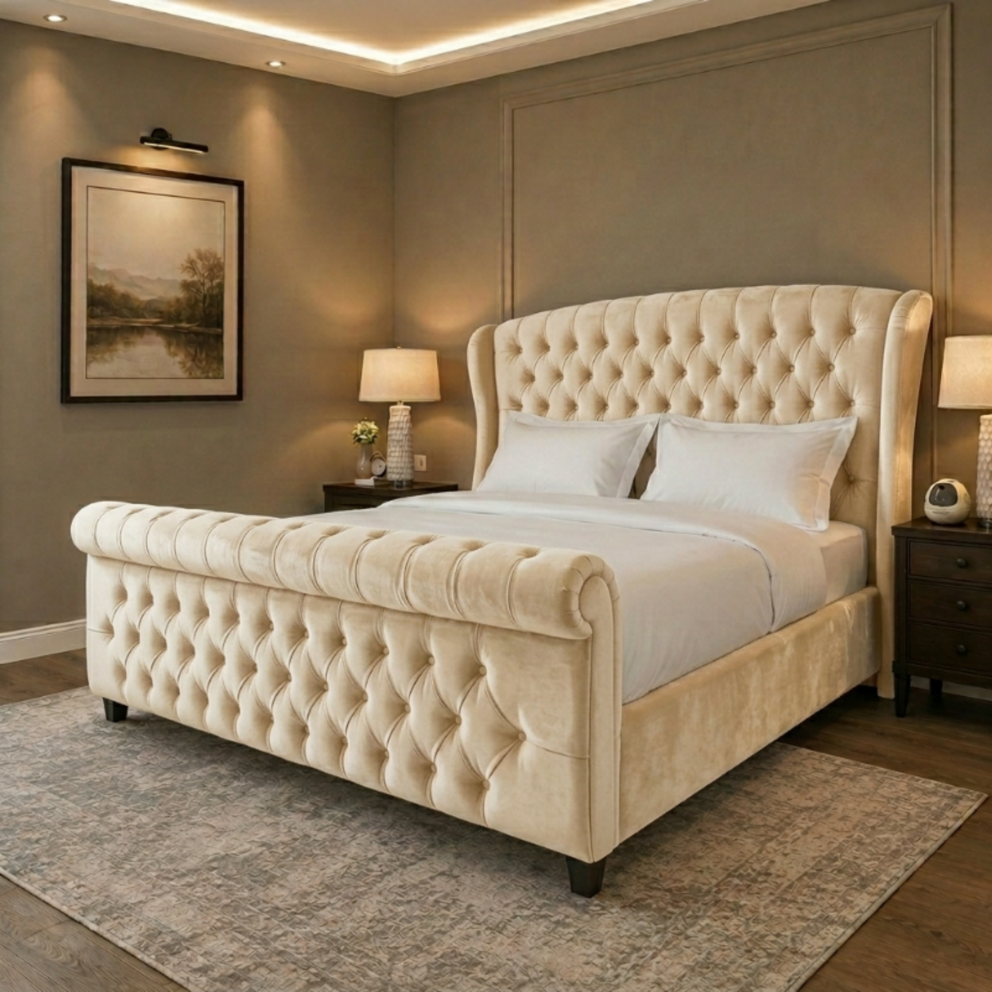 Royal Chesterfield Upholstered Bed - Image 10