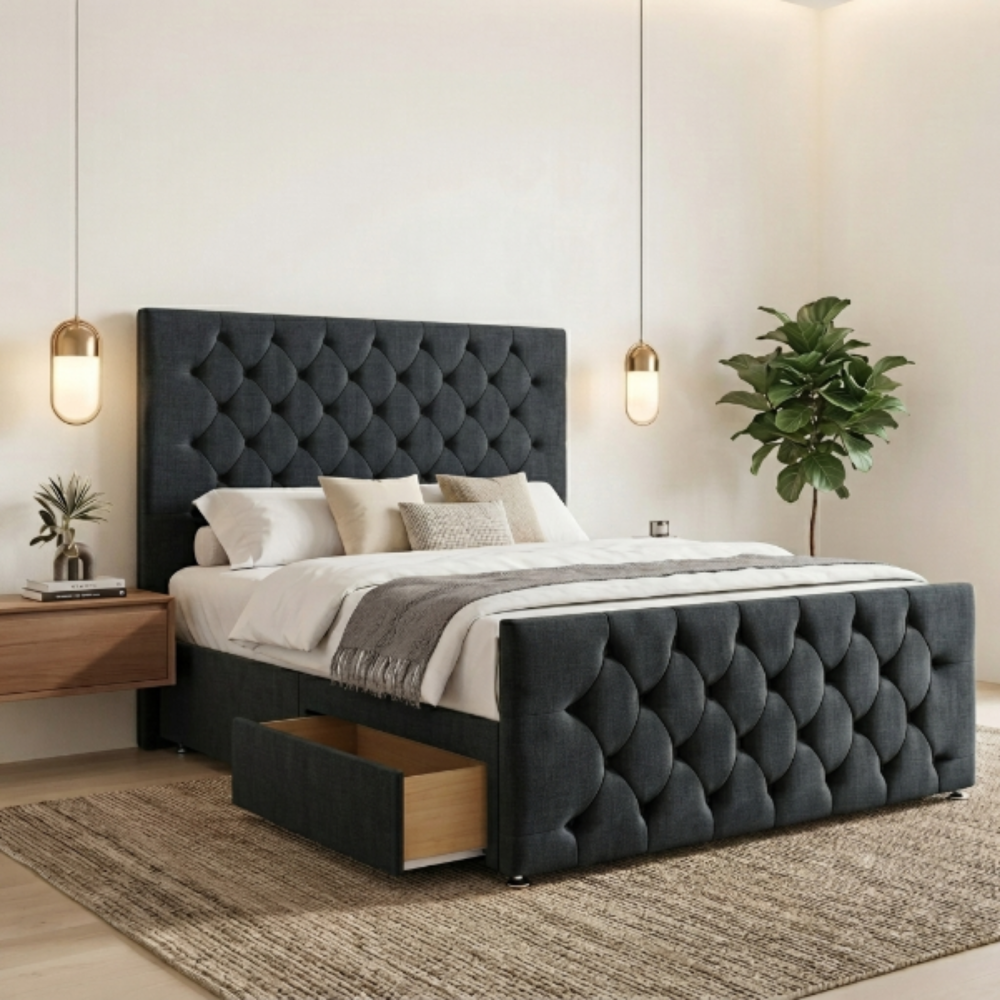 Luxury Chesterfield Divan Bed with Storage Drawer