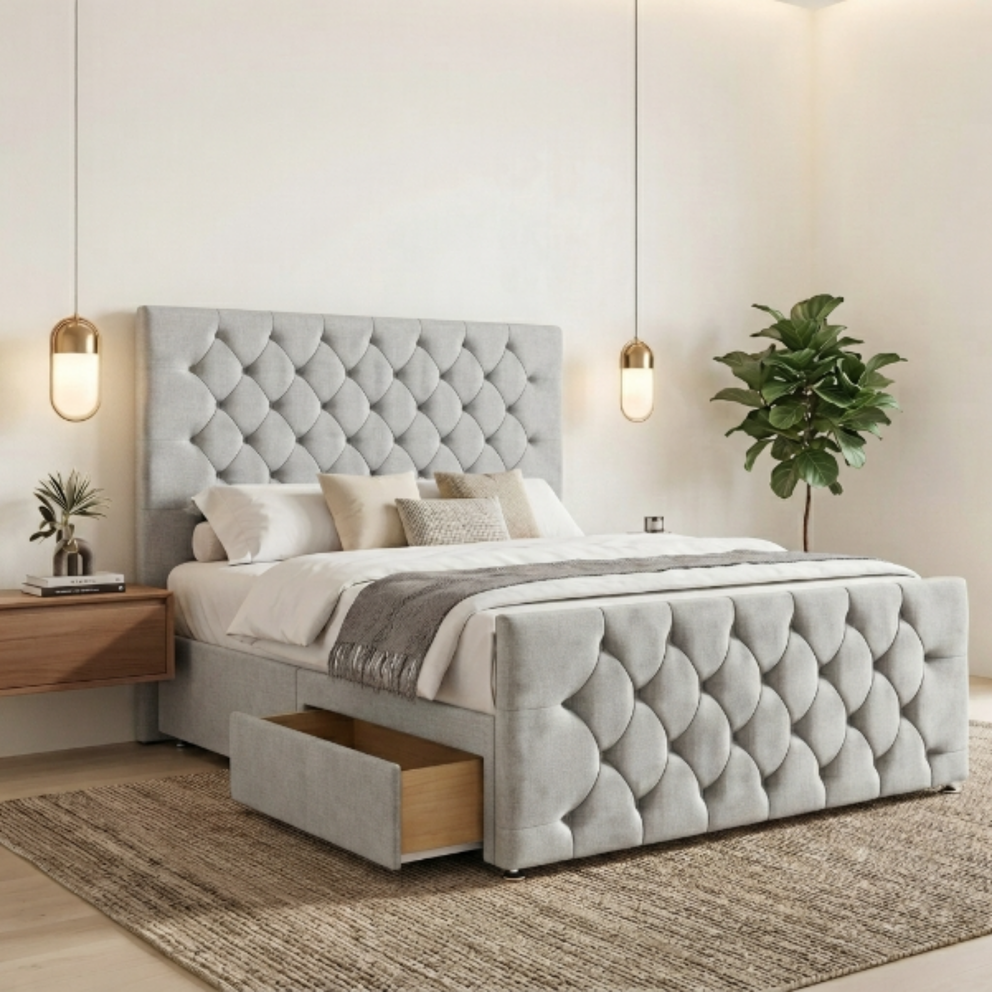 Luxury Chesterfield Divan Bed with Storage Drawer