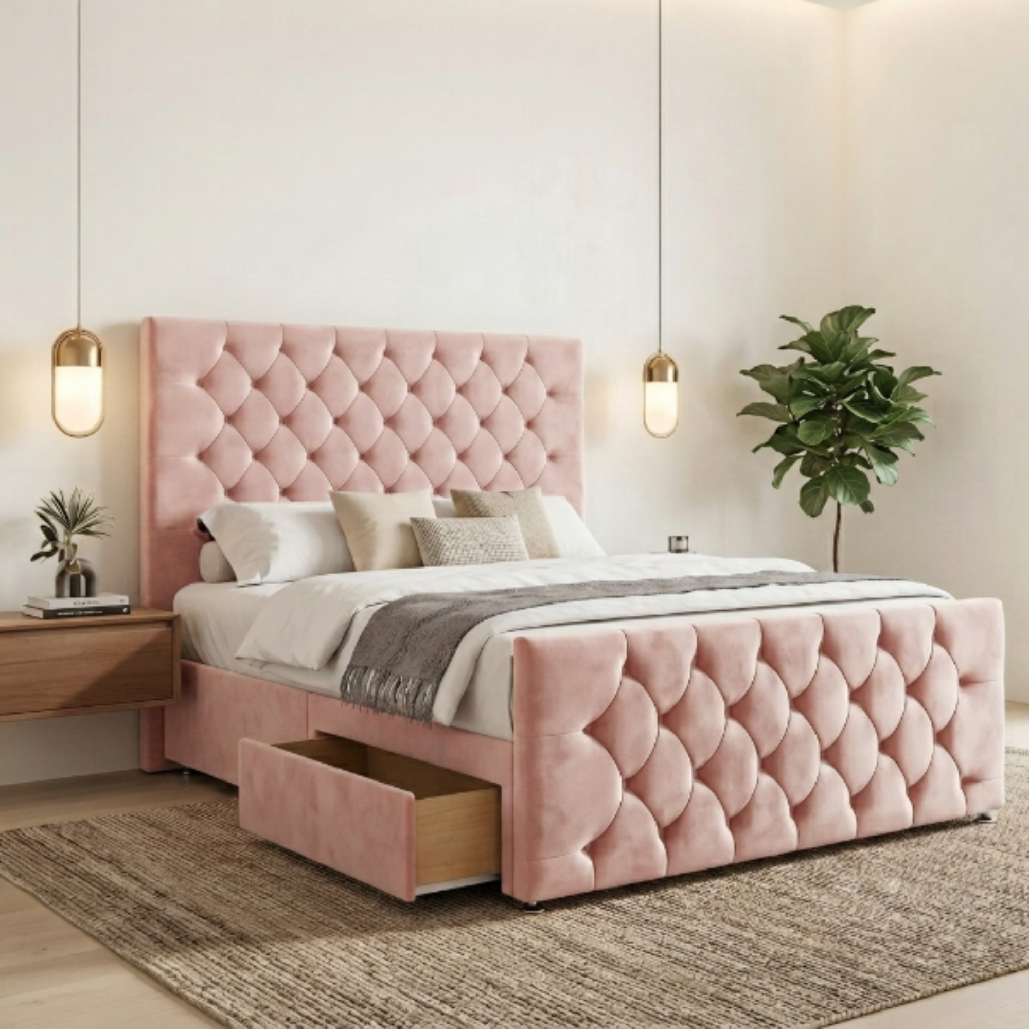 Luxury Chesterfield Divan Bed with Storage Drawer