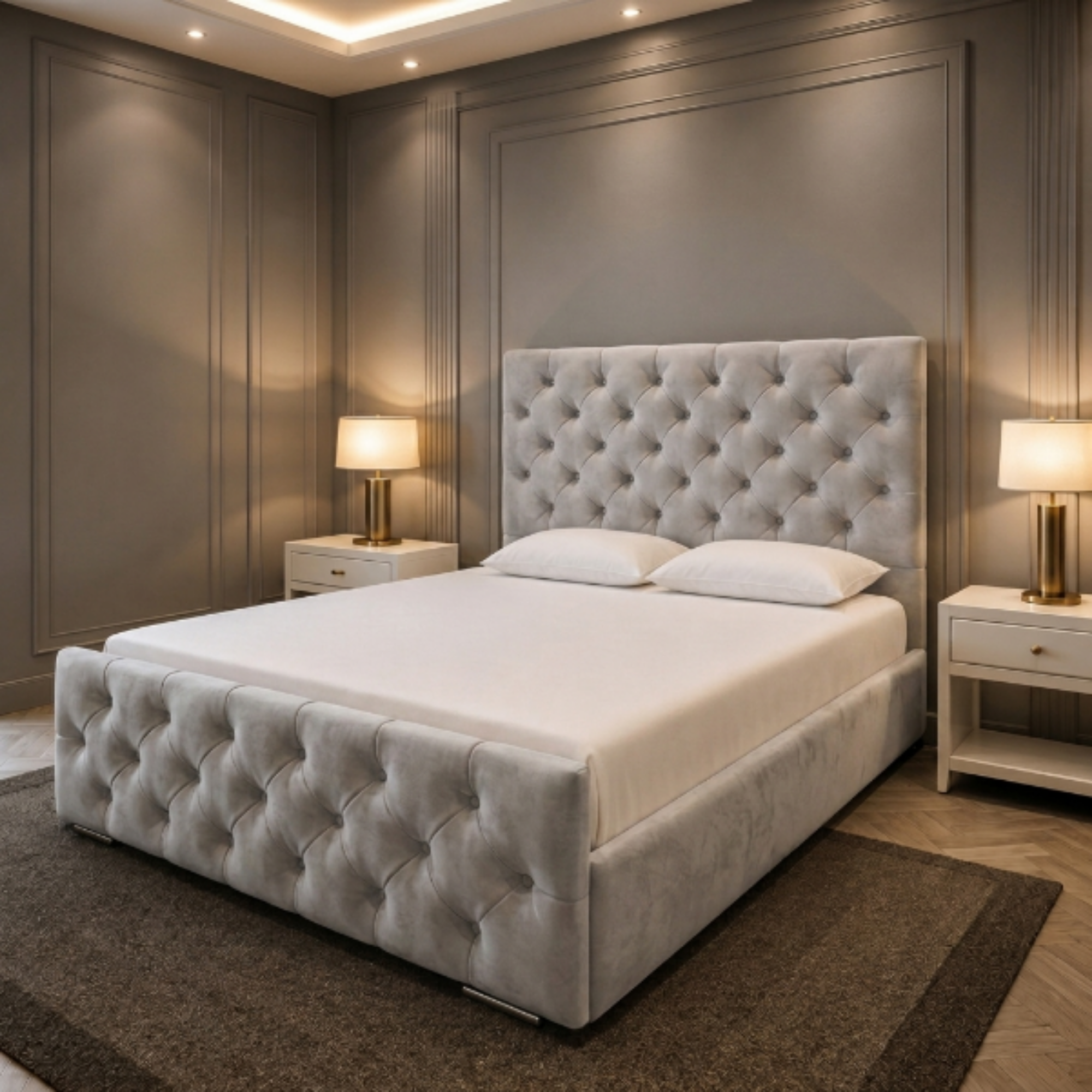 Windsor Chesterfield Button-Tufted Upholstered Bed - Image 7