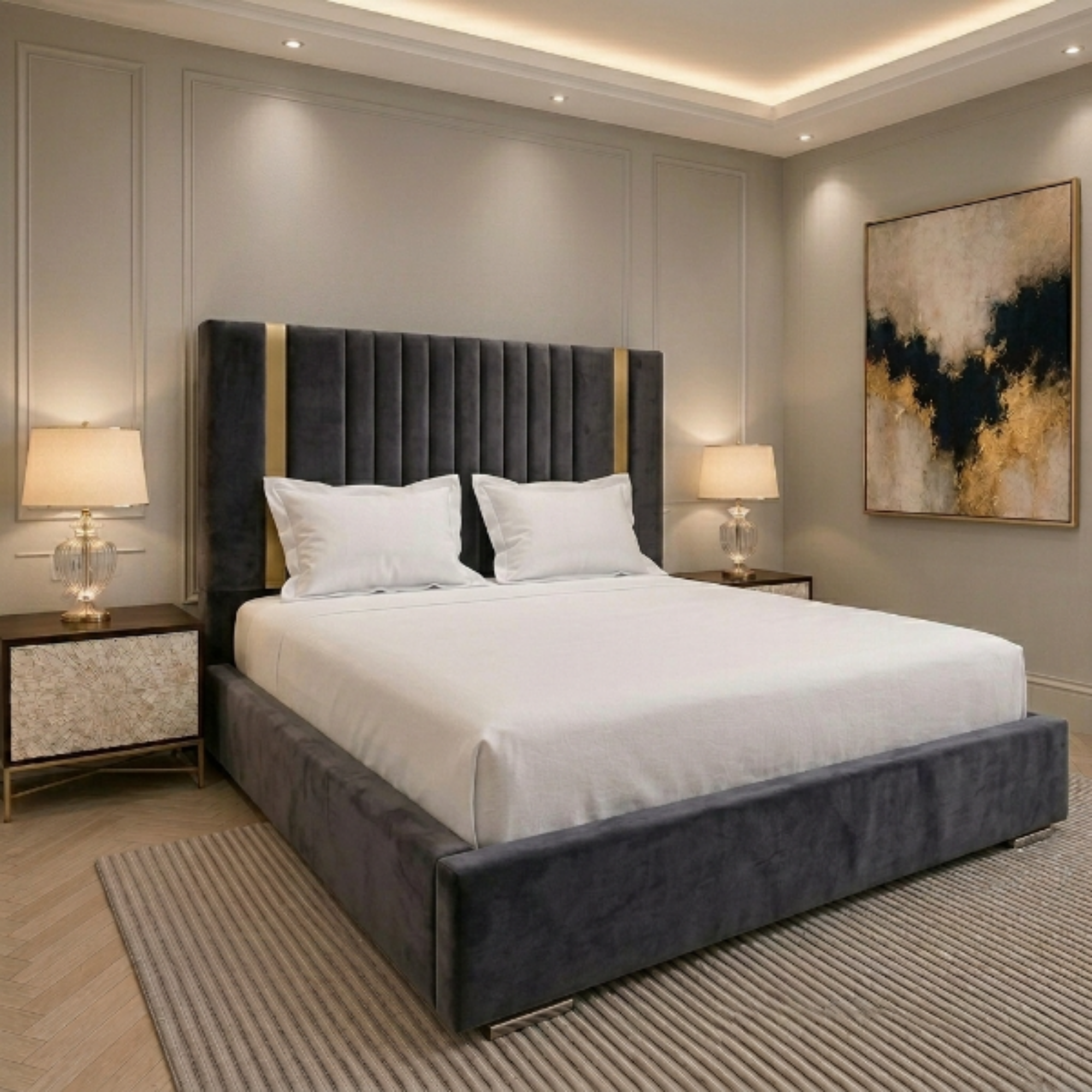 Aurora Vertical Panel Luxury Bed
