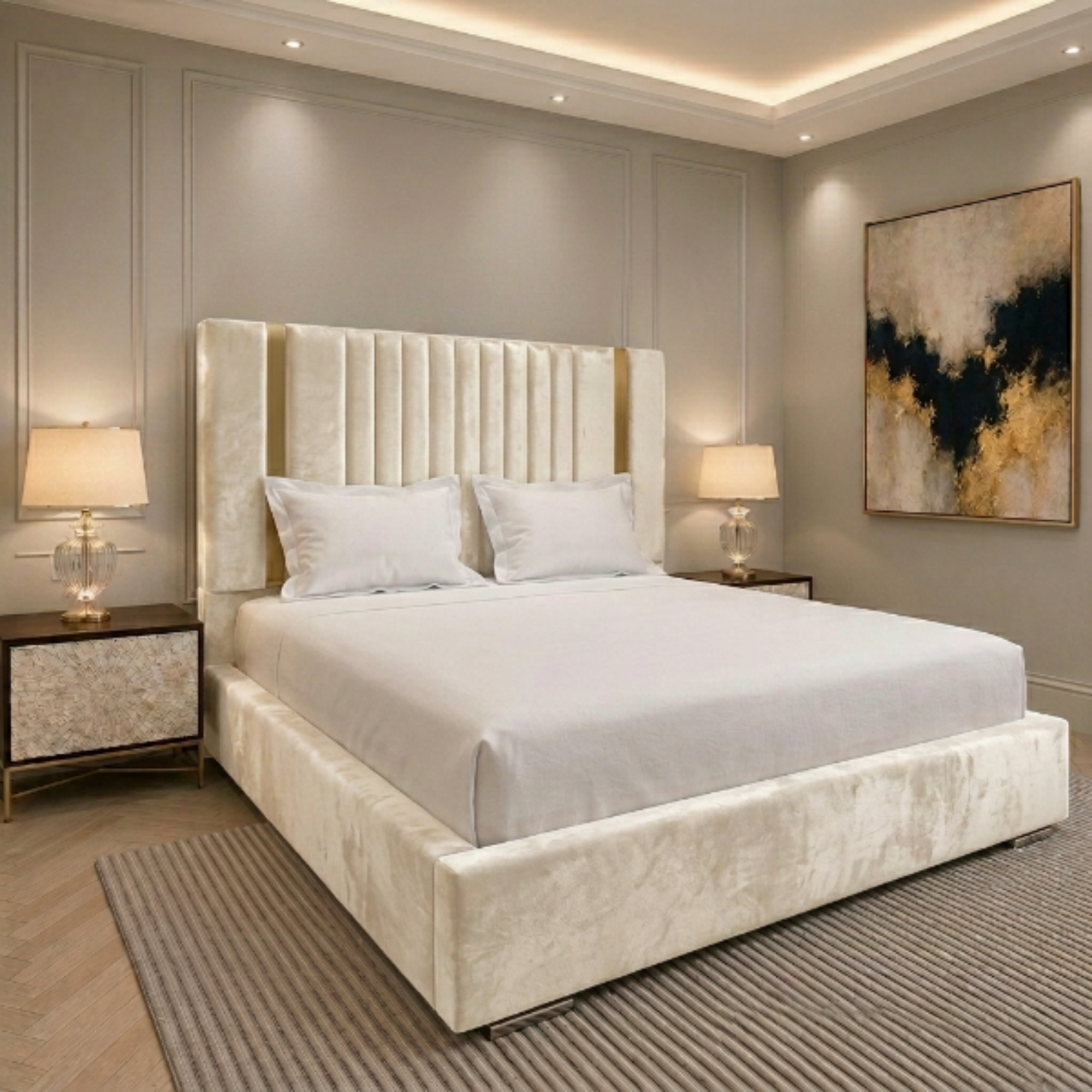 Aurora Vertical Panel Luxury Bed
