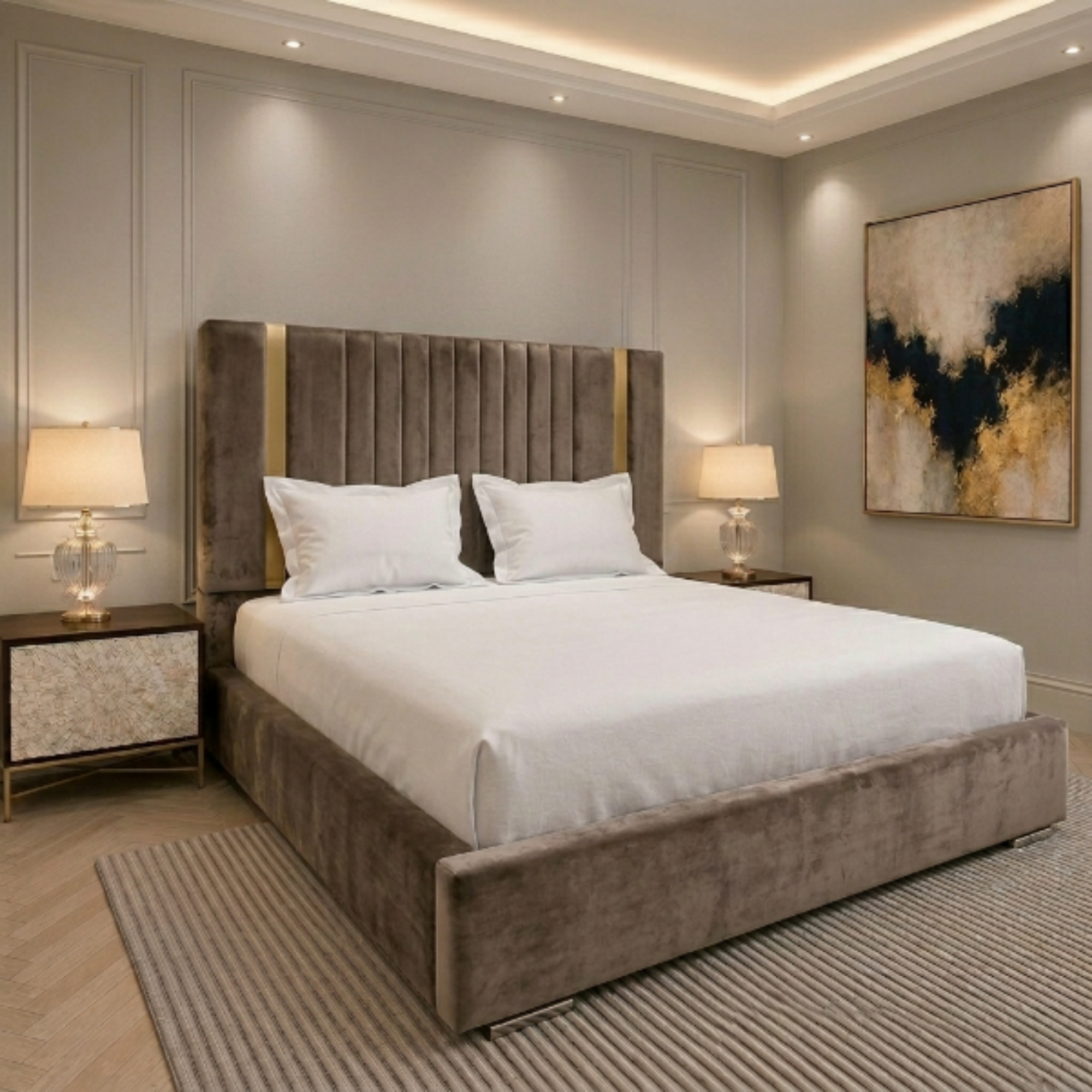 Aurora Vertical Panel Luxury Bed