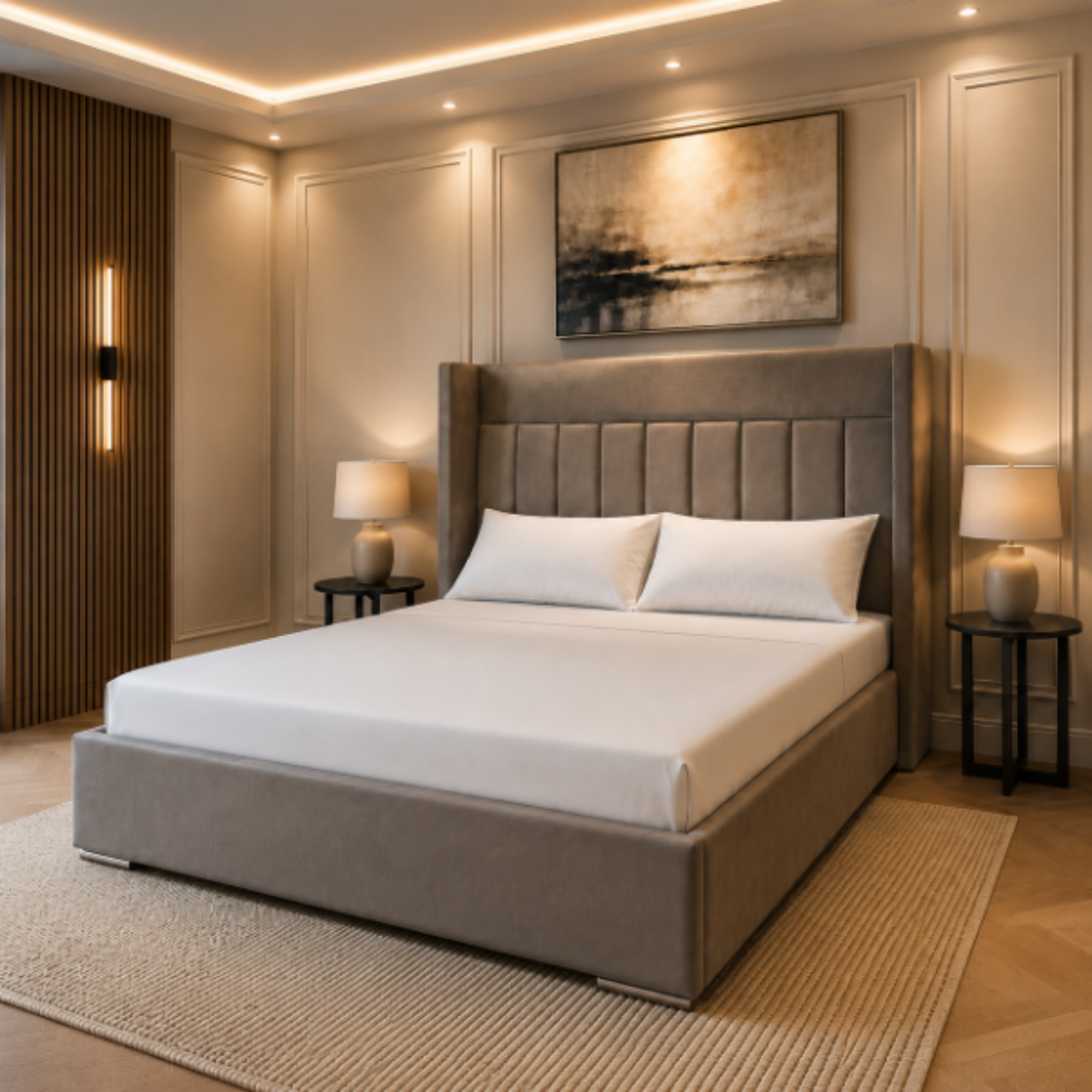 Aurora Geometric Panel Bed Frame