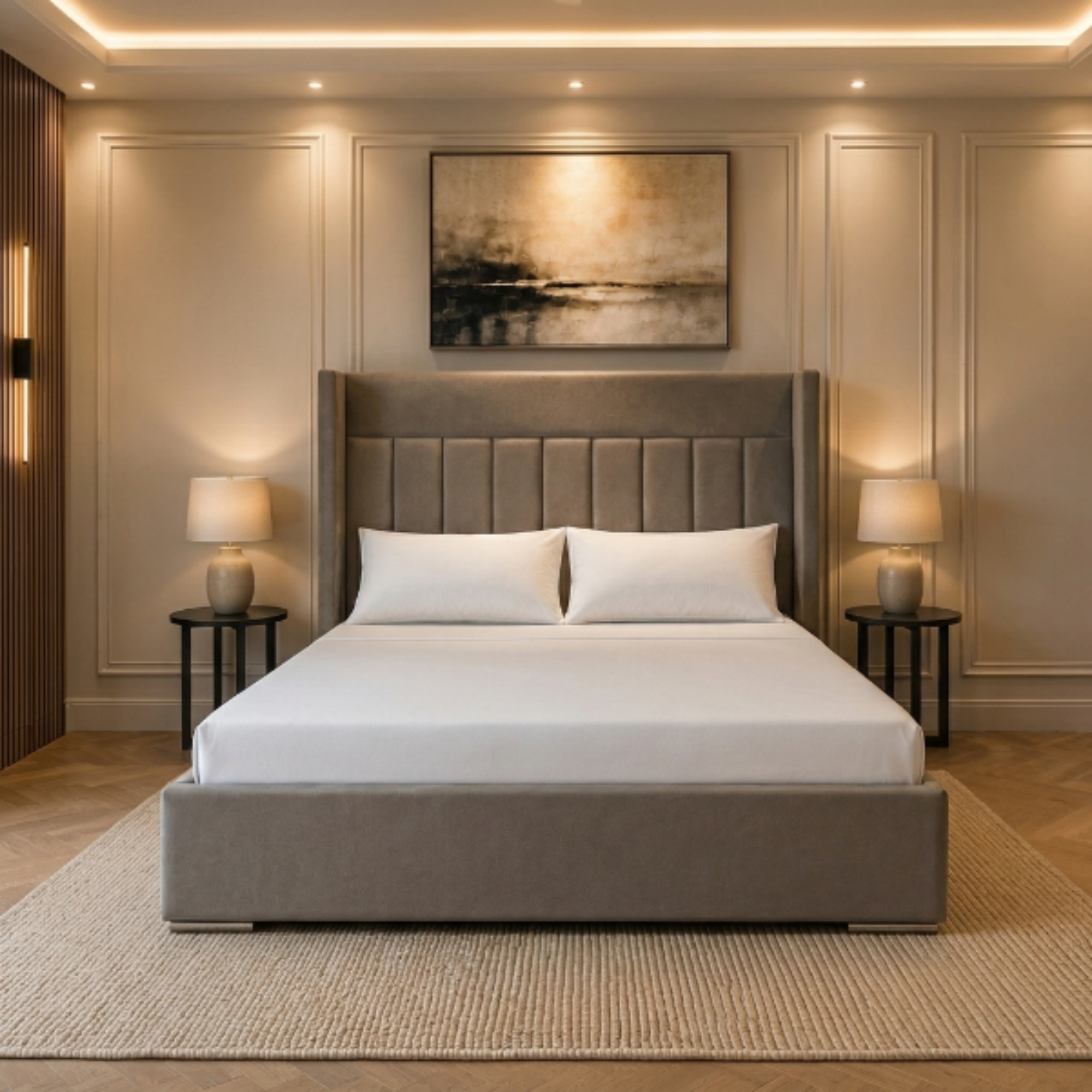 Aurora Geometric Panel Bed Frame