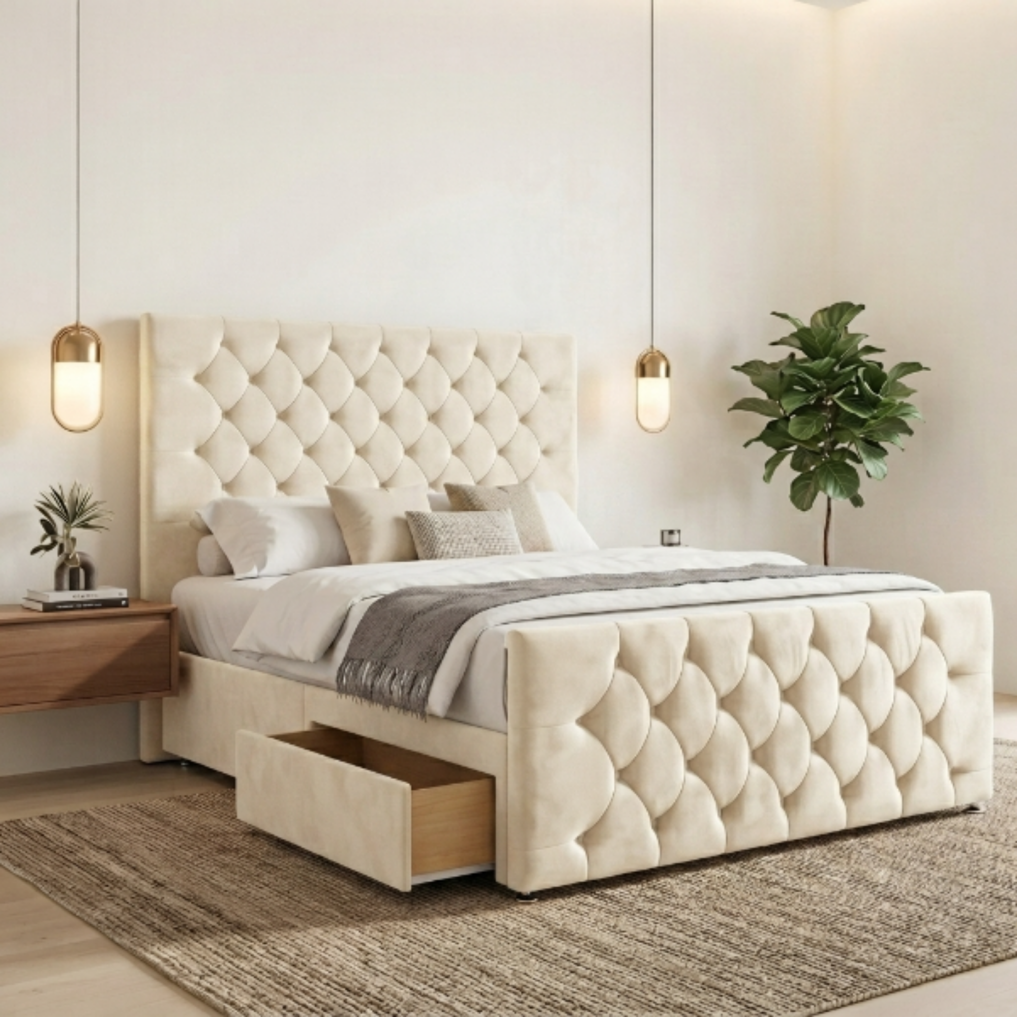 Luxury Chesterfield Divan Bed with Storage Drawer