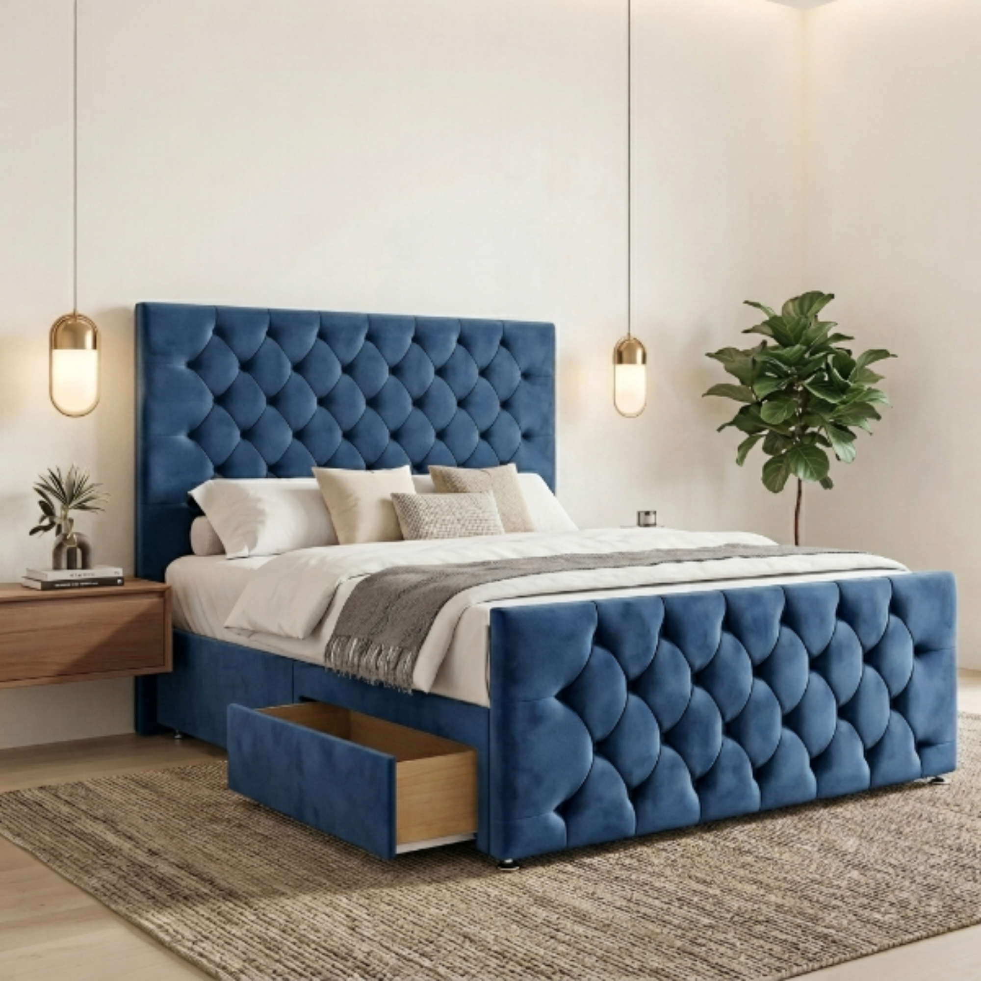 Luxury Chesterfield Divan Bed with Storage Drawer