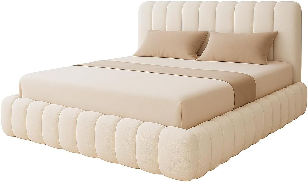 Luxury Cloud Teddy Bouclé  Bed Frame - Image 1