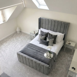 Harlington Wingback Vertical Panel Bed Frame