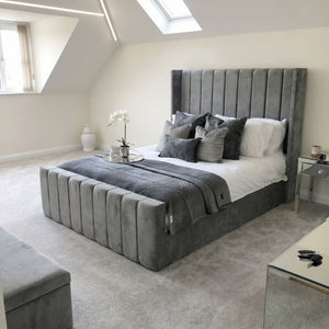 Harlington Wingback Vertical Panel Bed Frame