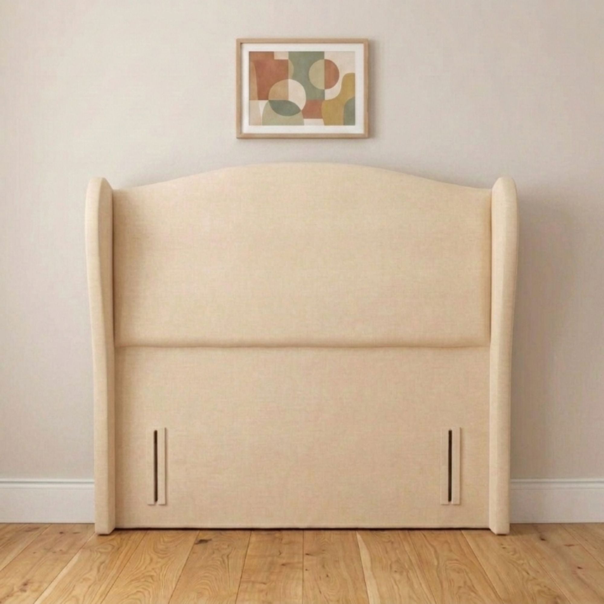 Modern upholstered wingback bed headboard