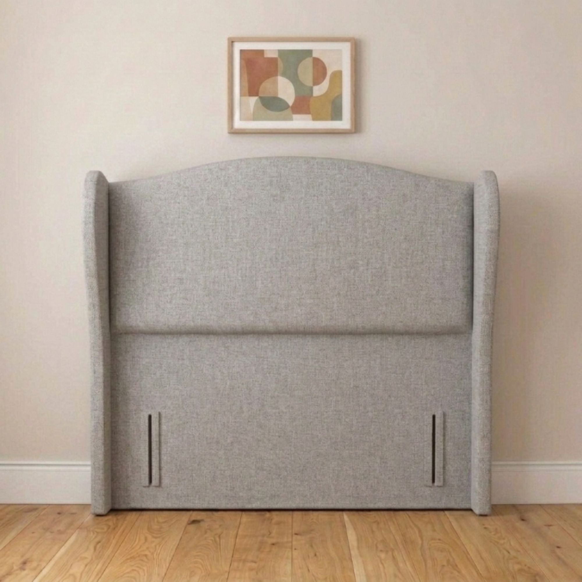 Modern upholstered wingback bed headboard