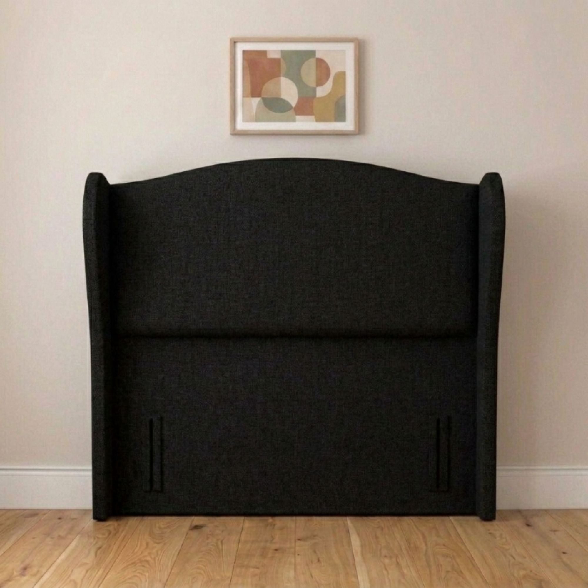 Modern upholstered wingback bed headboard