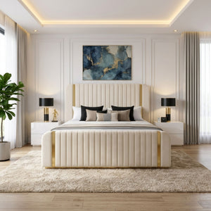 Regal Gold Trim Vertical Panel Bed Frame