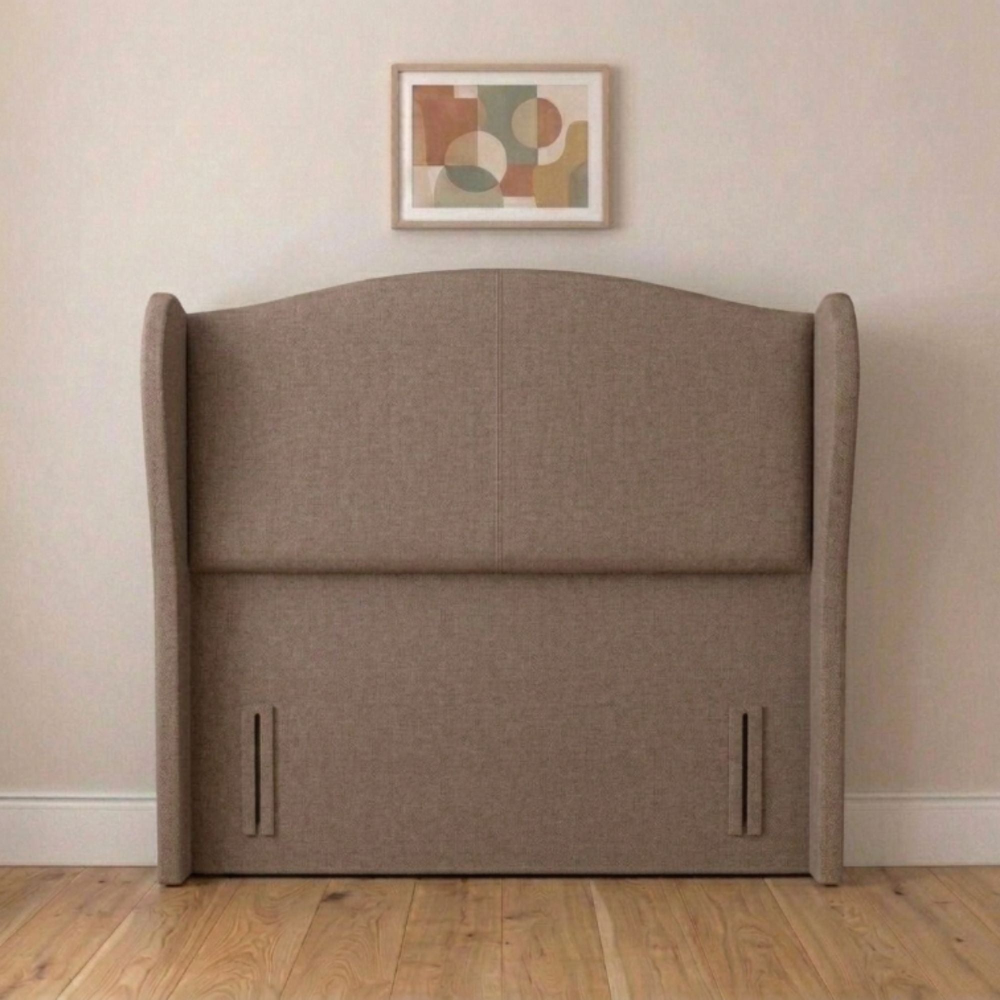 Modern upholstered wingback bed headboard