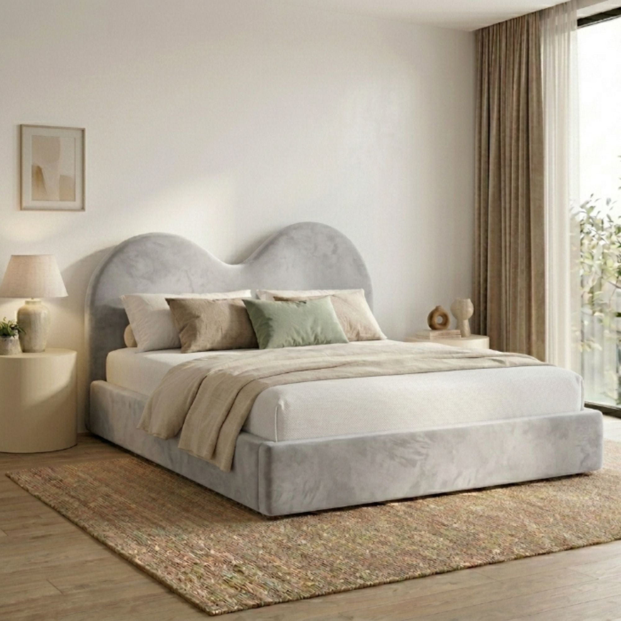 Valentina Double Arch Upholstered Bed Frame - Image 5