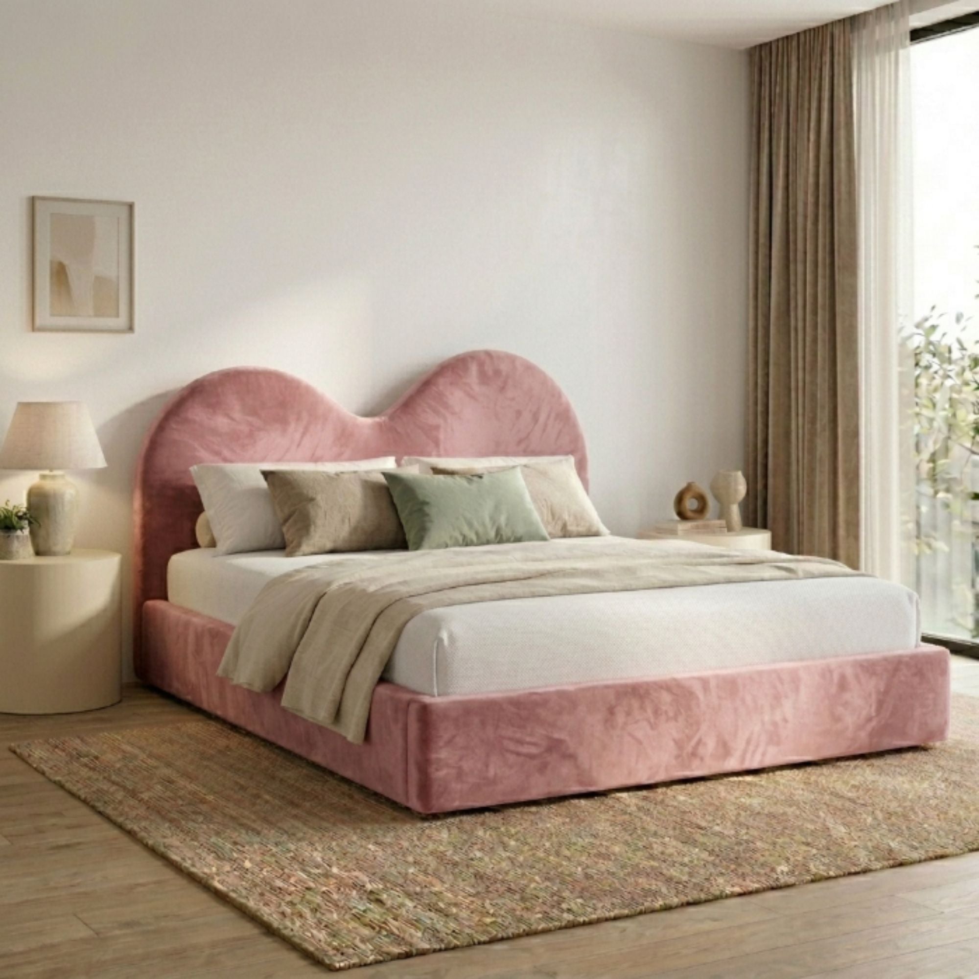 Valentina Double Arch Upholstered Bed Frame - Image 6