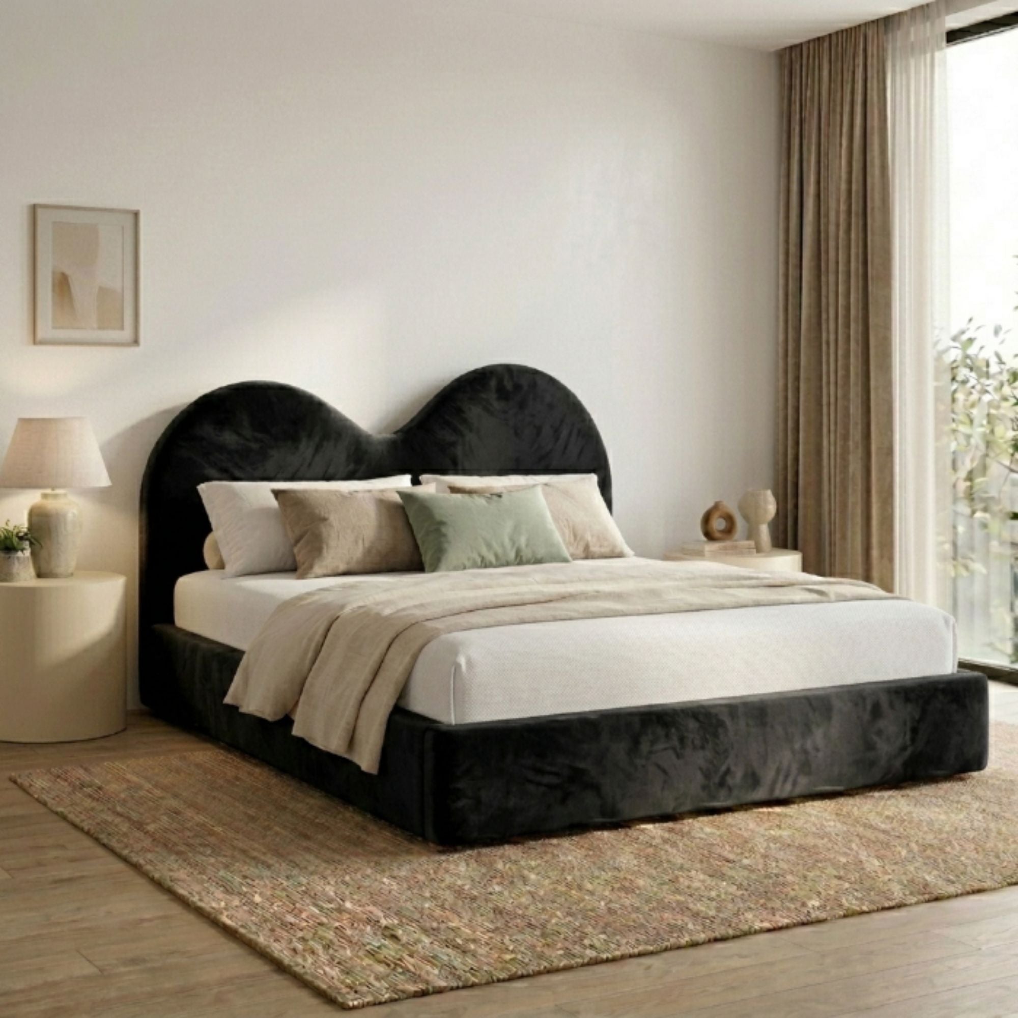 Valentina Double Arch Upholstered Bed Frame - Image 7