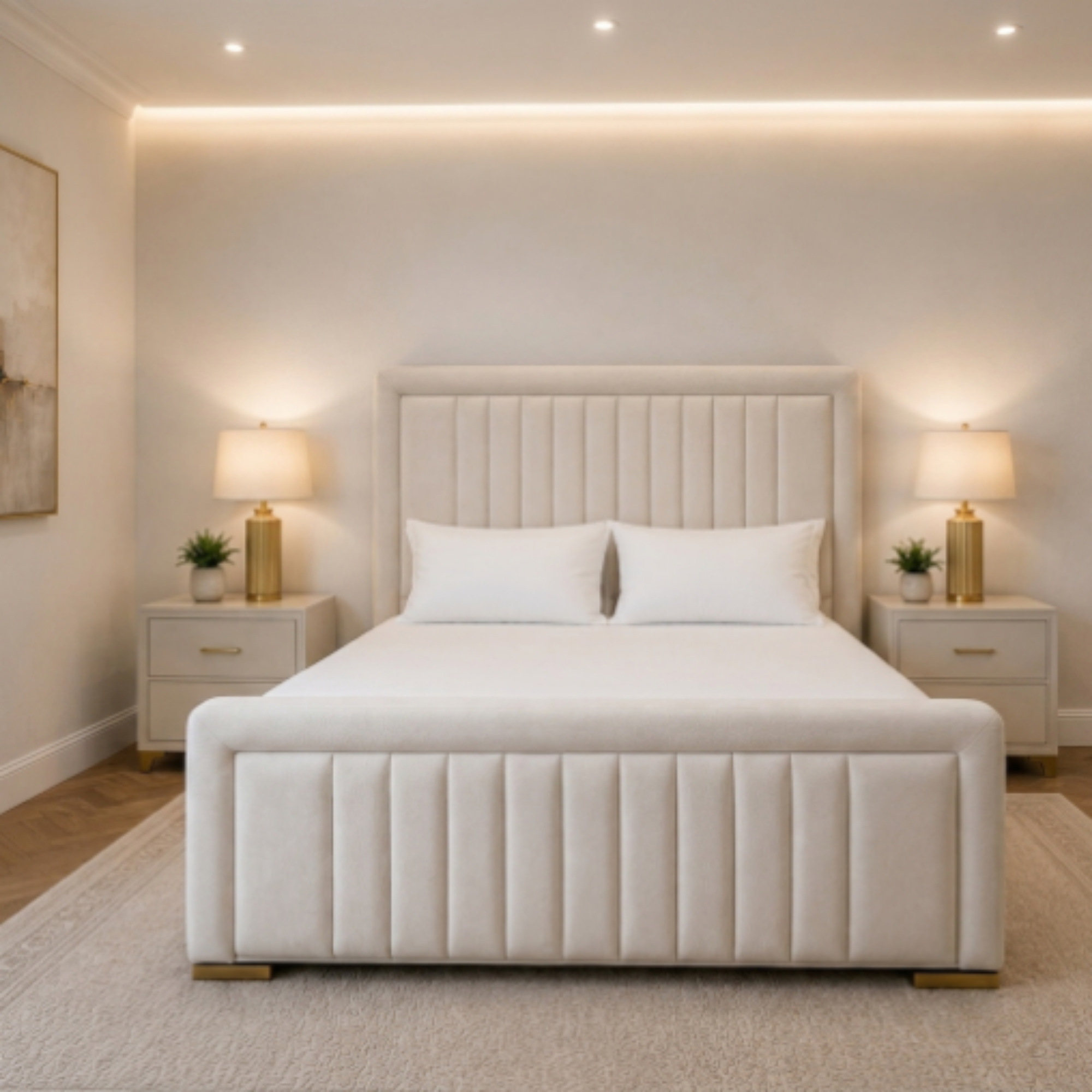 Aurora Vertical Line Tufted Upholstered Bed