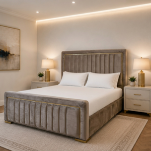 Aurora Vertical Line Tufted Upholstered Bed