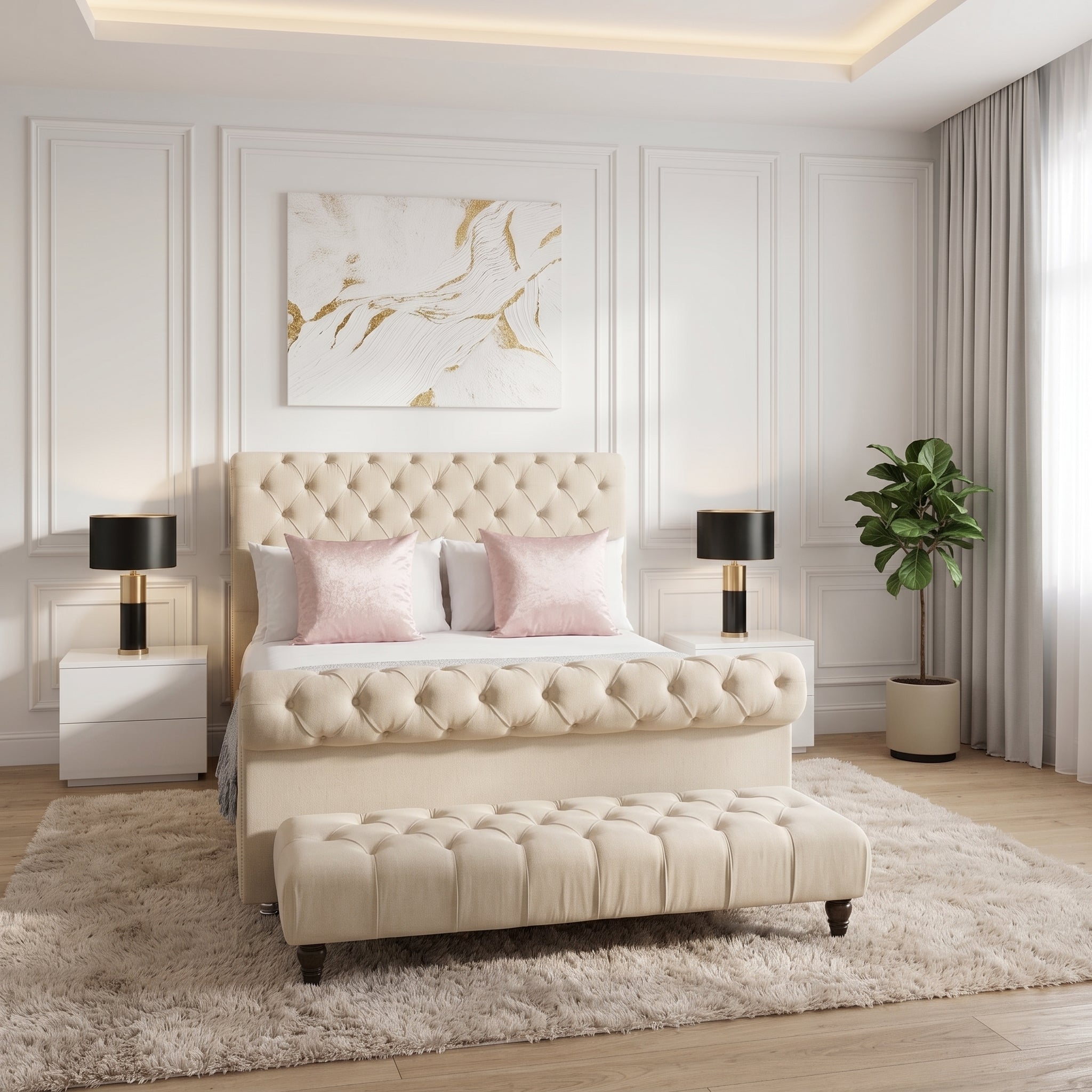 Roman Sleigh Bed - Image 2