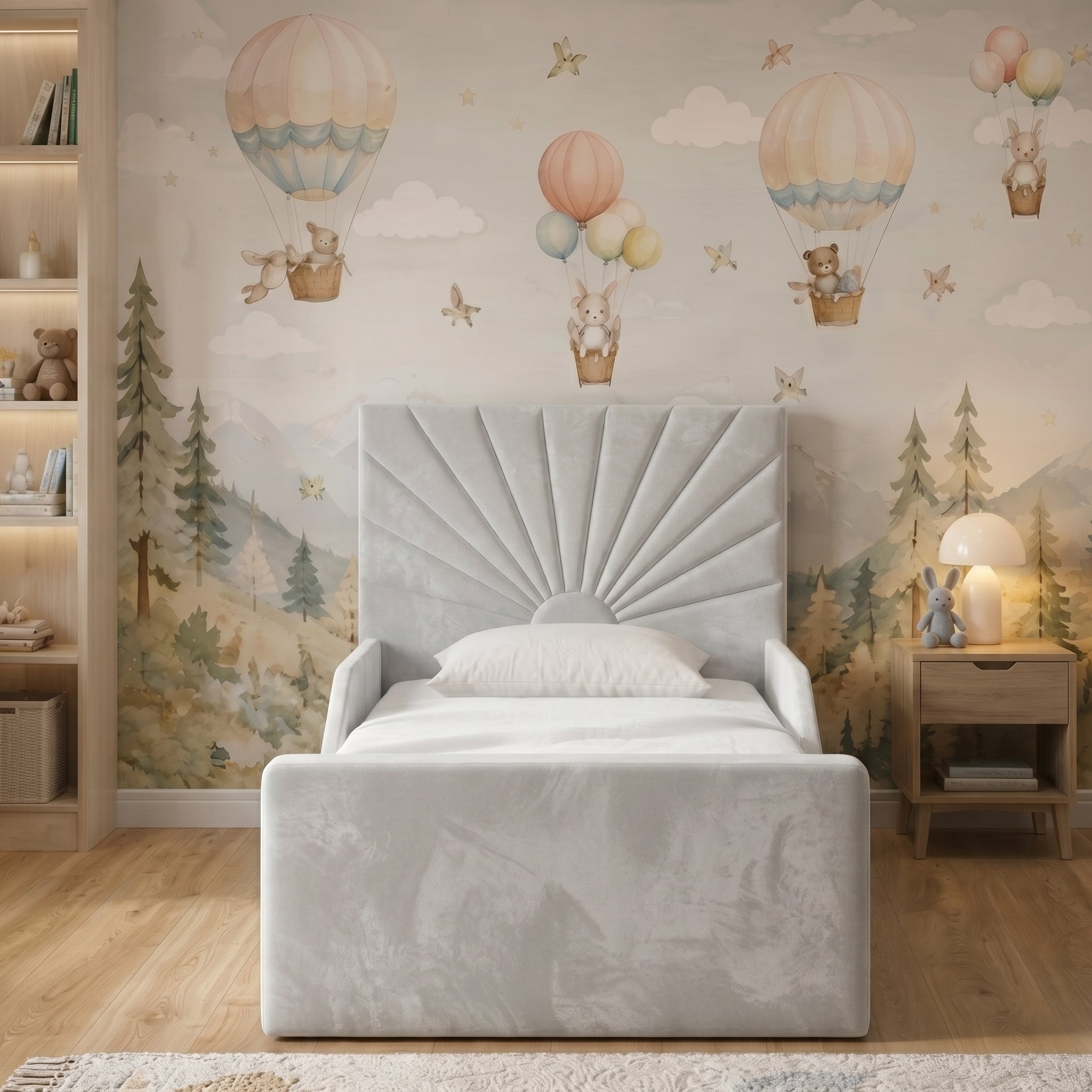 Sunburst Panel Upholstered Kids Bed