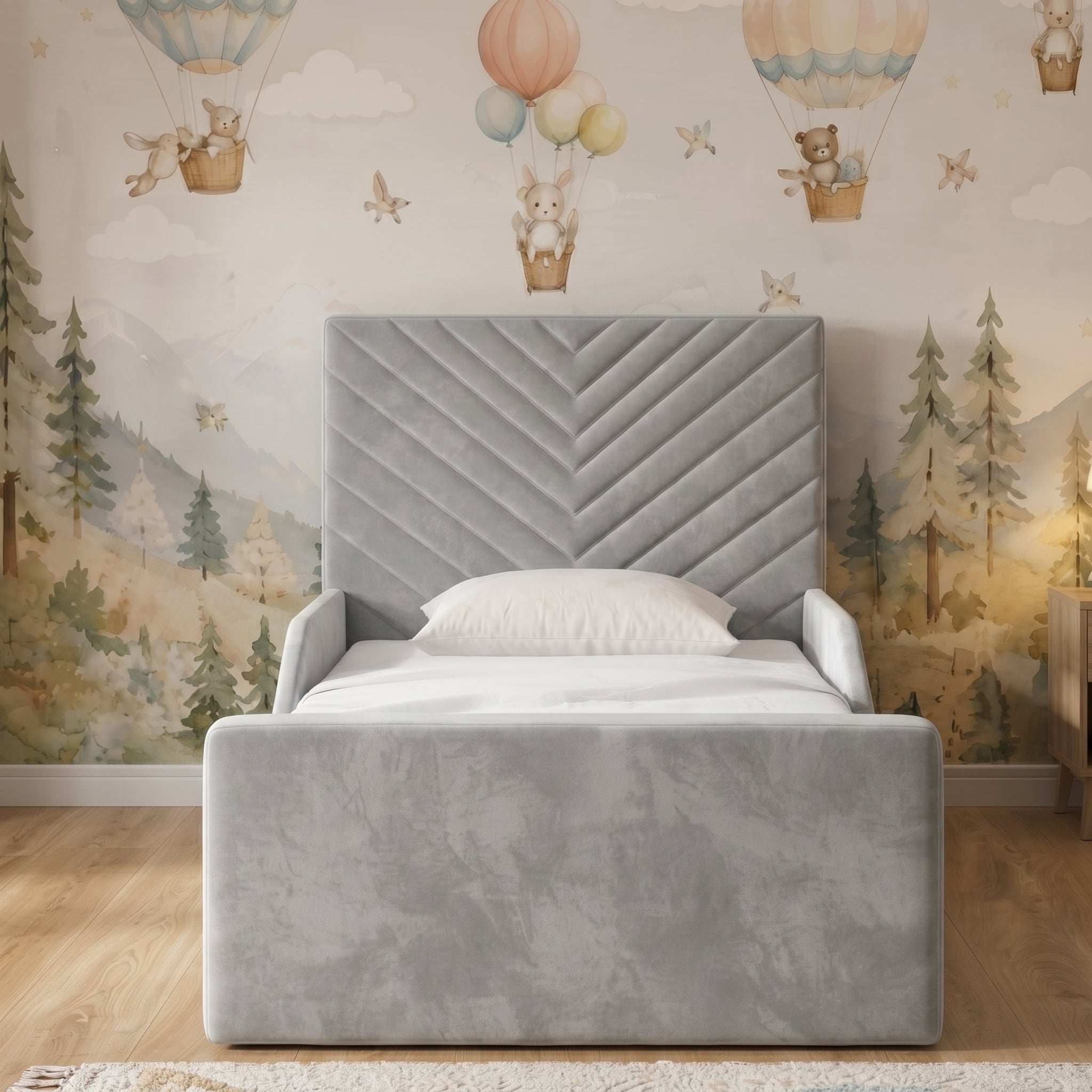 Chevron Panel Upholstered Kids Bed - Image 7