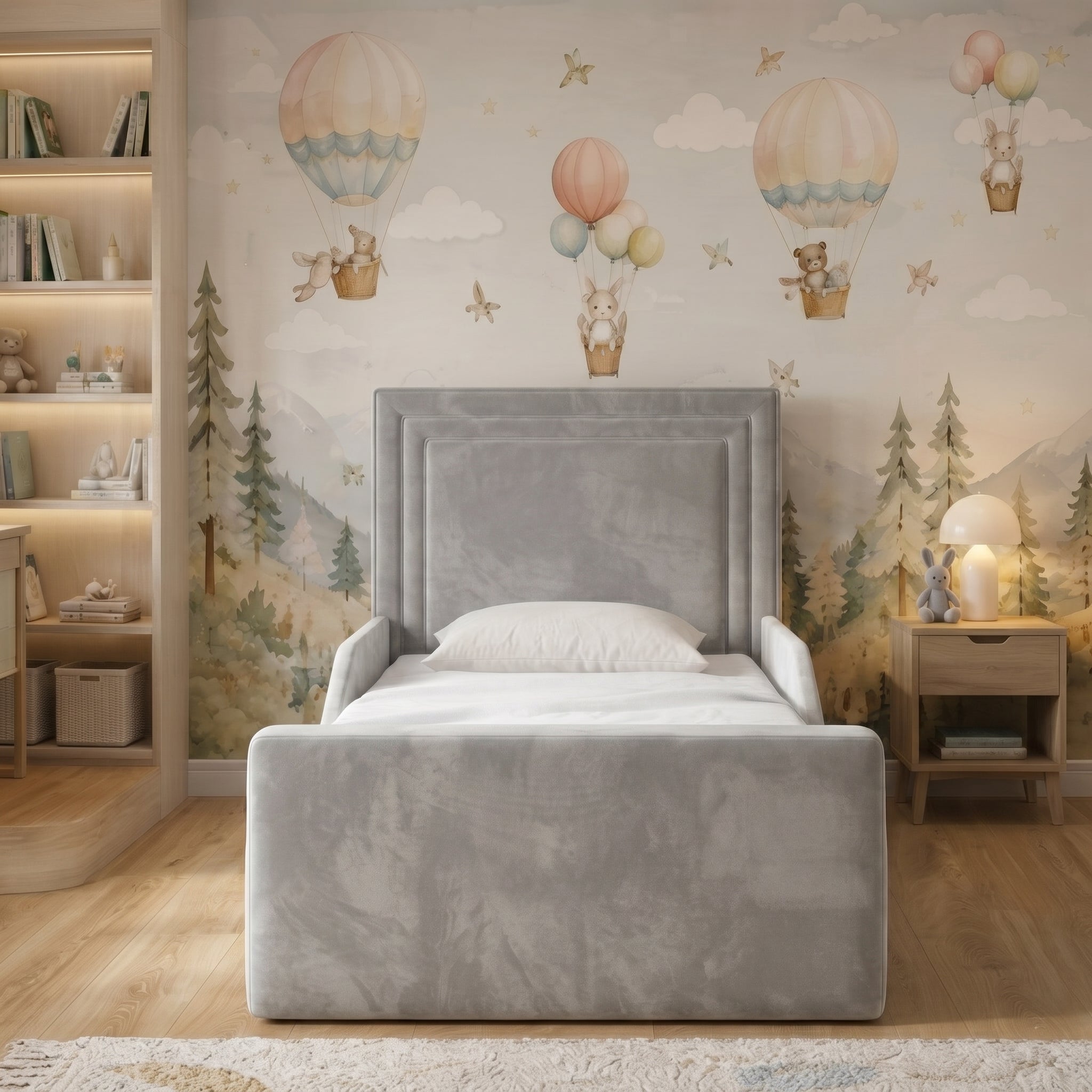Framed Panel Upholstered Kids Bed