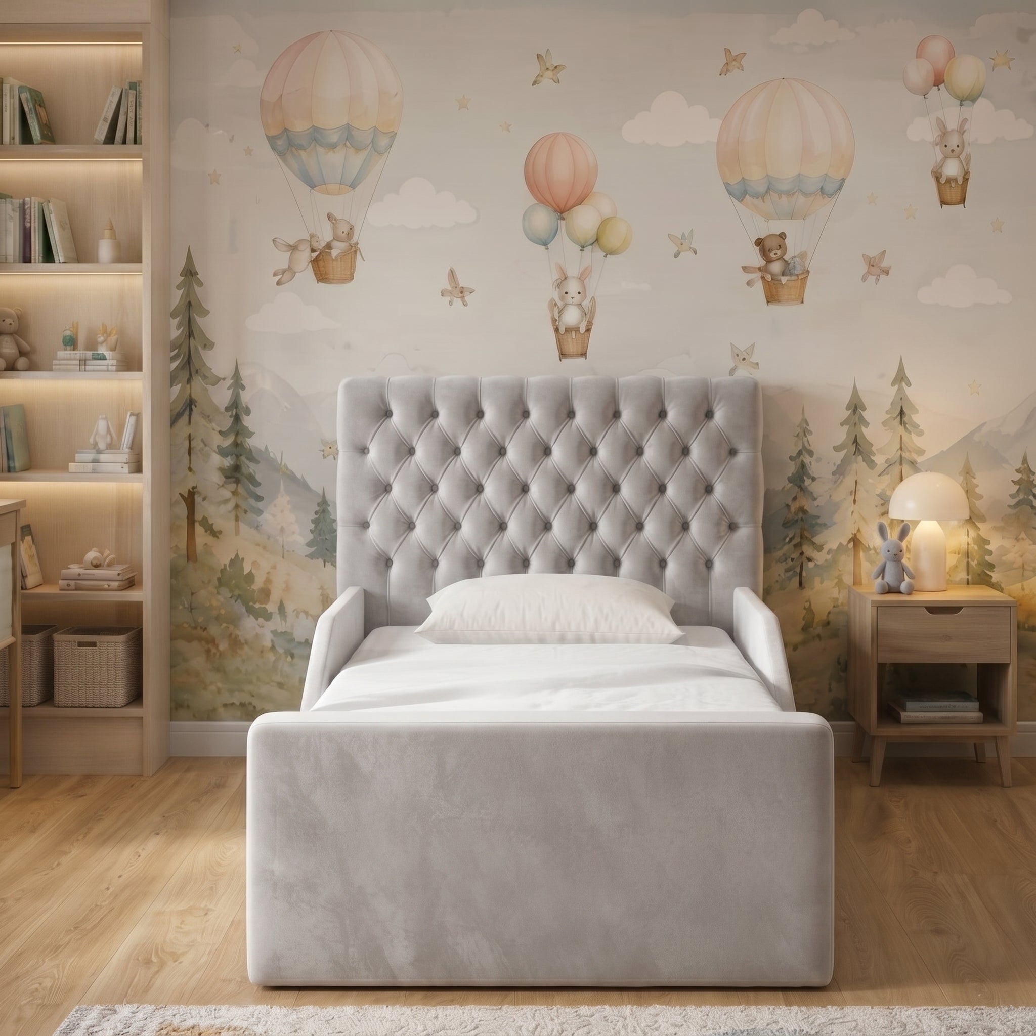 Chesterfield Button-Tufted Upholstered Kids Bed