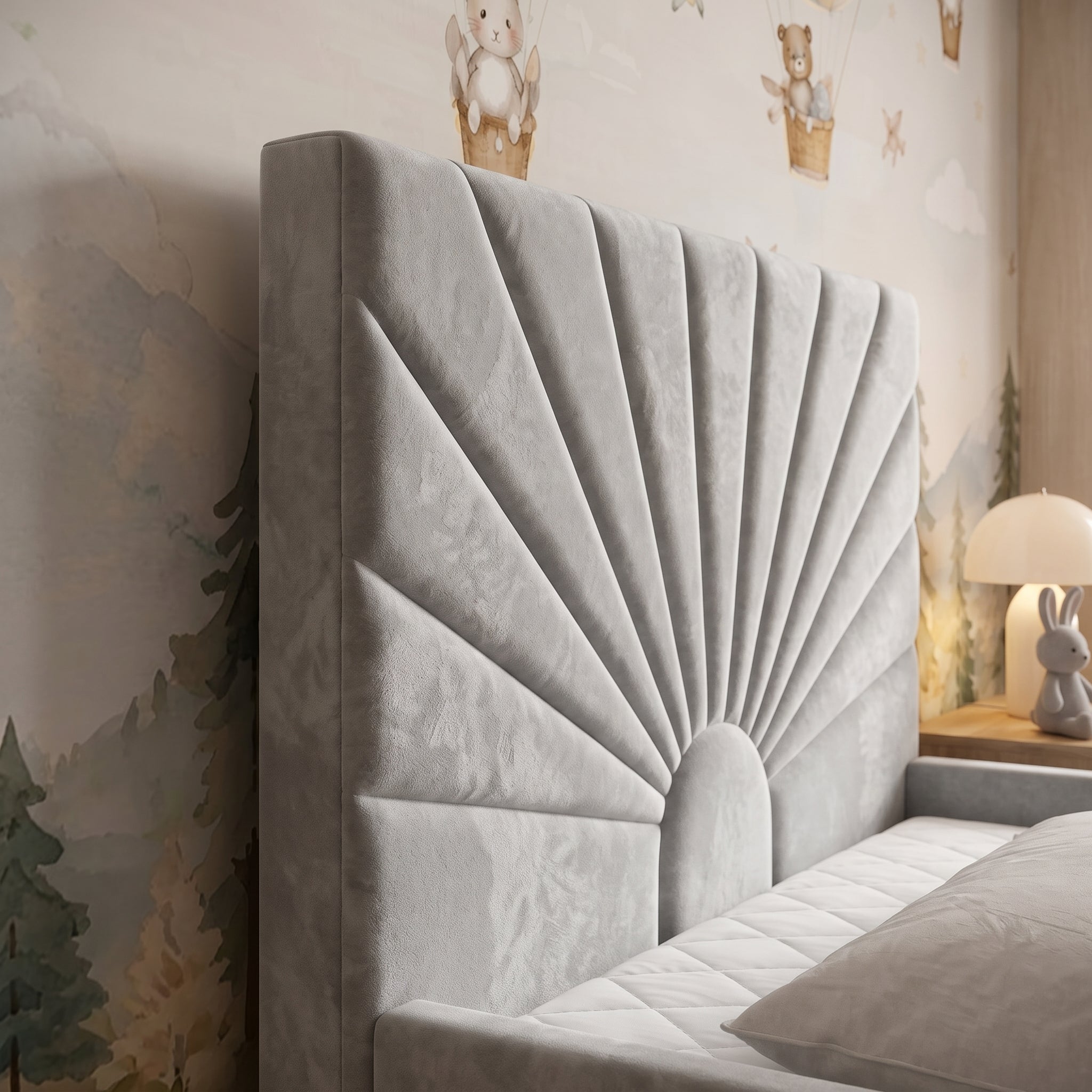 Sunburst Panel Upholstered Kids Bed
