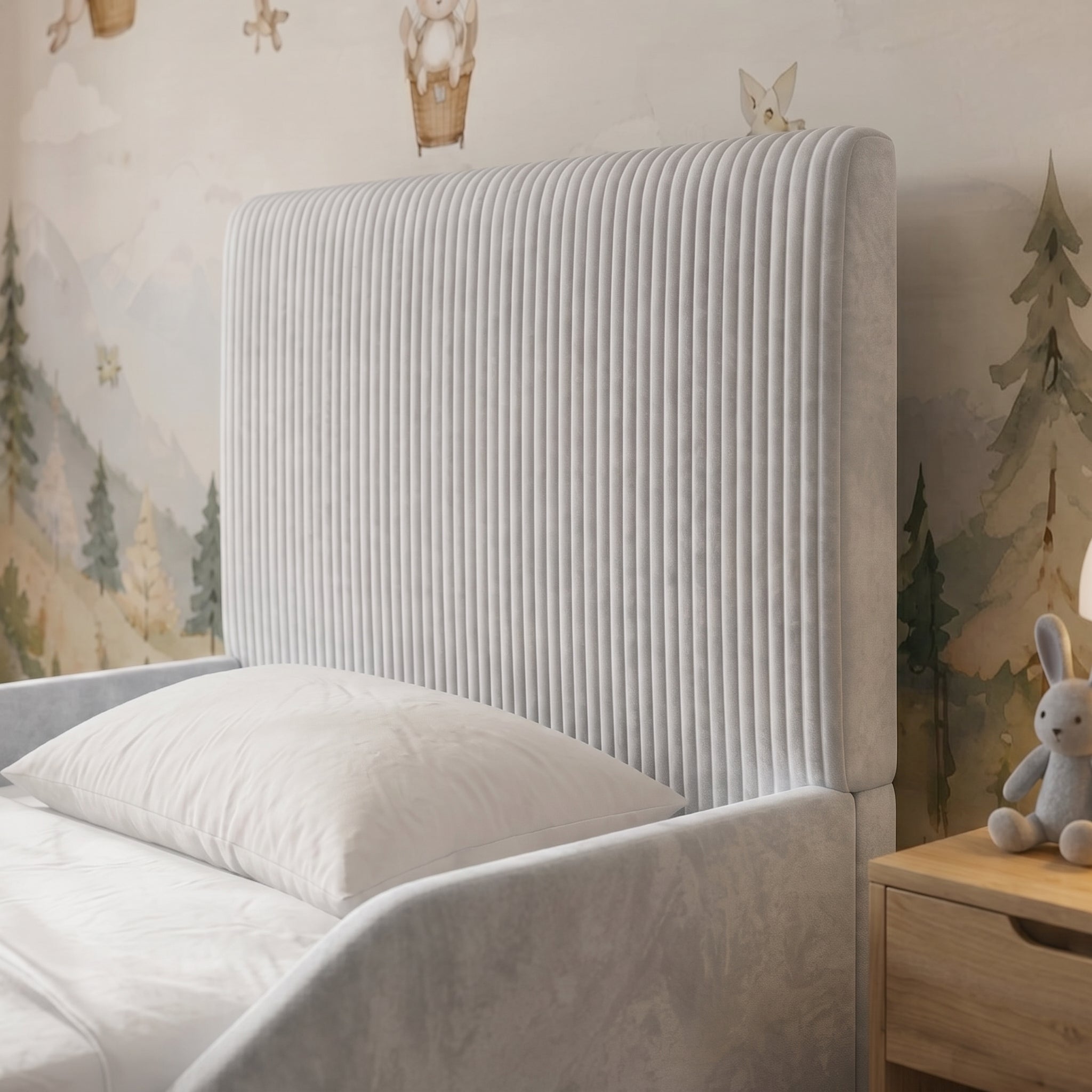 Vertical Fluted Upholstered Kids Bed