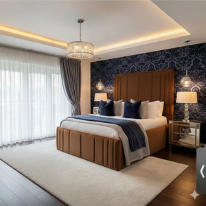 Luxury Vegas Bed by SleepandBeds featuring elegant upholstery and a stylish frame, perfect for a sophisticated bedroom.