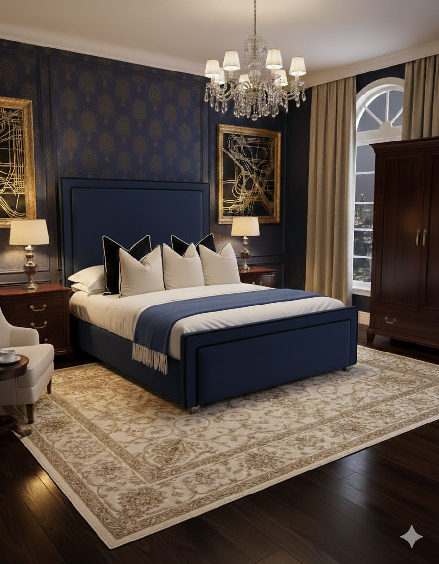 Black Piping Upholstered Bed Frame – Single, Double, King & Super King - Image 3