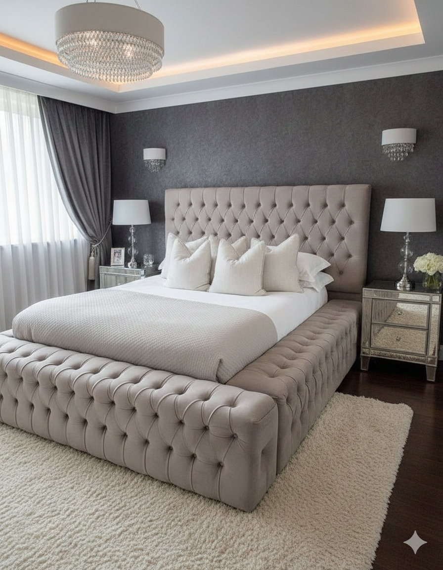 Luxury Princess Grand Upholstered Bed Frame – Double, King & Super King - Image 2
