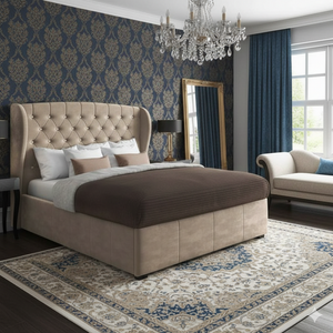 A stylish Roxy Bed by SleepandBeds with a modern design, featuring a sturdy frame and comfortable headboard in a contemporary bedroom setting.