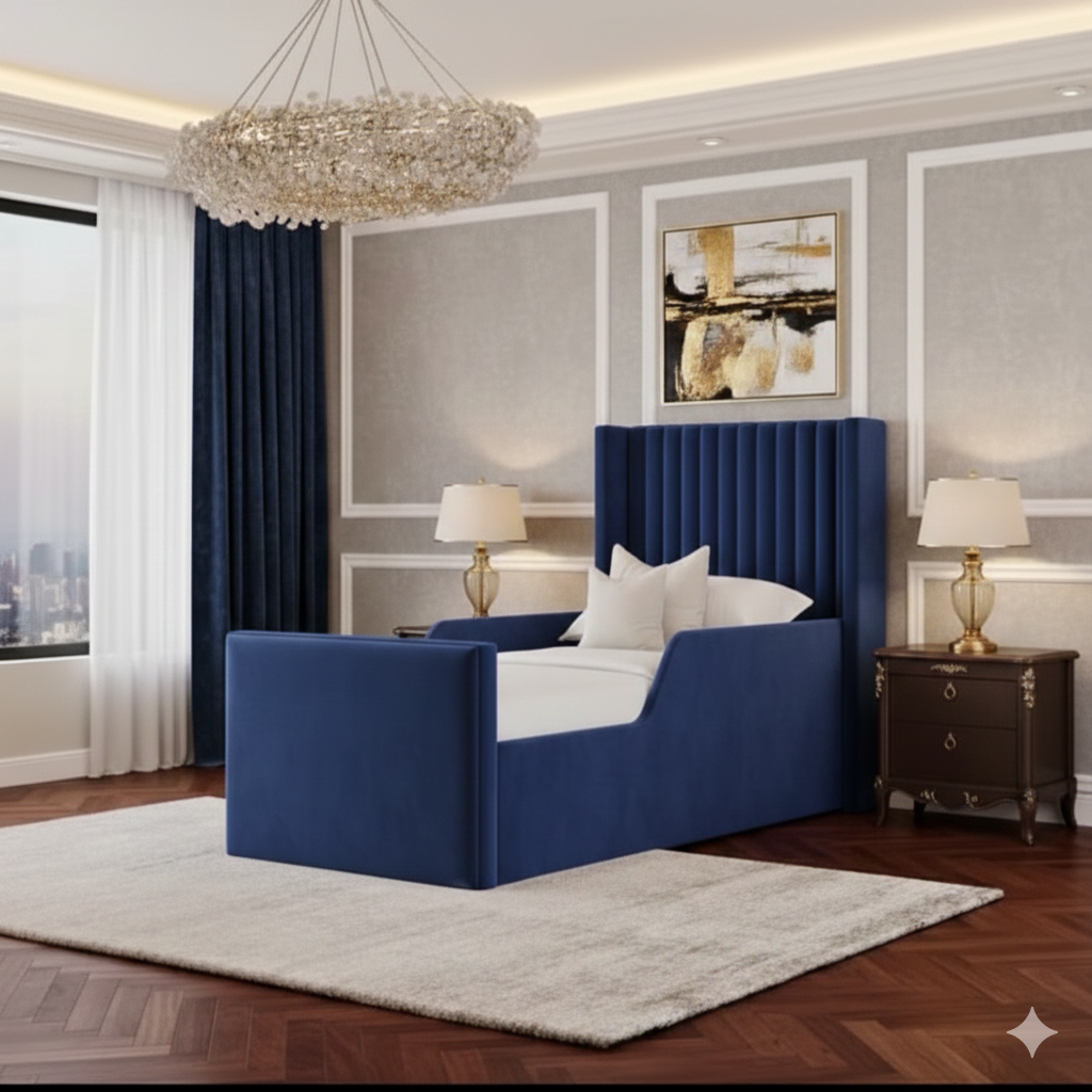 Mini Line Wing Kids Bed | Soft Winged Panel Bed for Children - Image 3