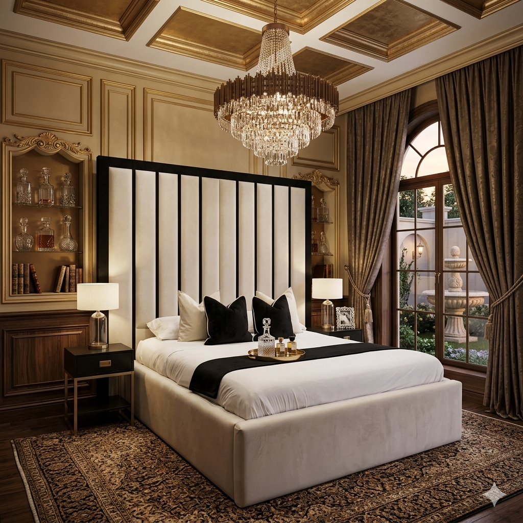 Alma Wingback Bed with 54 inches of Headboard - Image 1