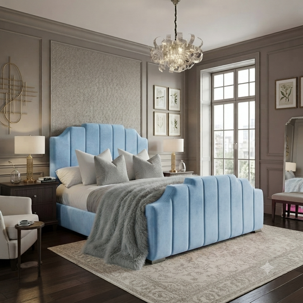 Finger Panel Upholstered Bed Frame – Single, Double, King & Super King - Image 10