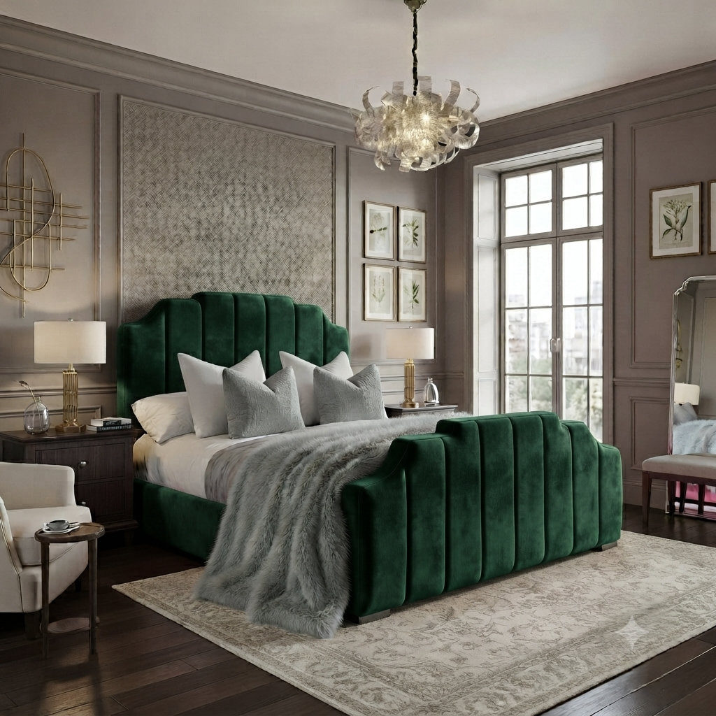 Finger Panel Upholstered Bed Frame – Single, Double, King & Super King - Image 9