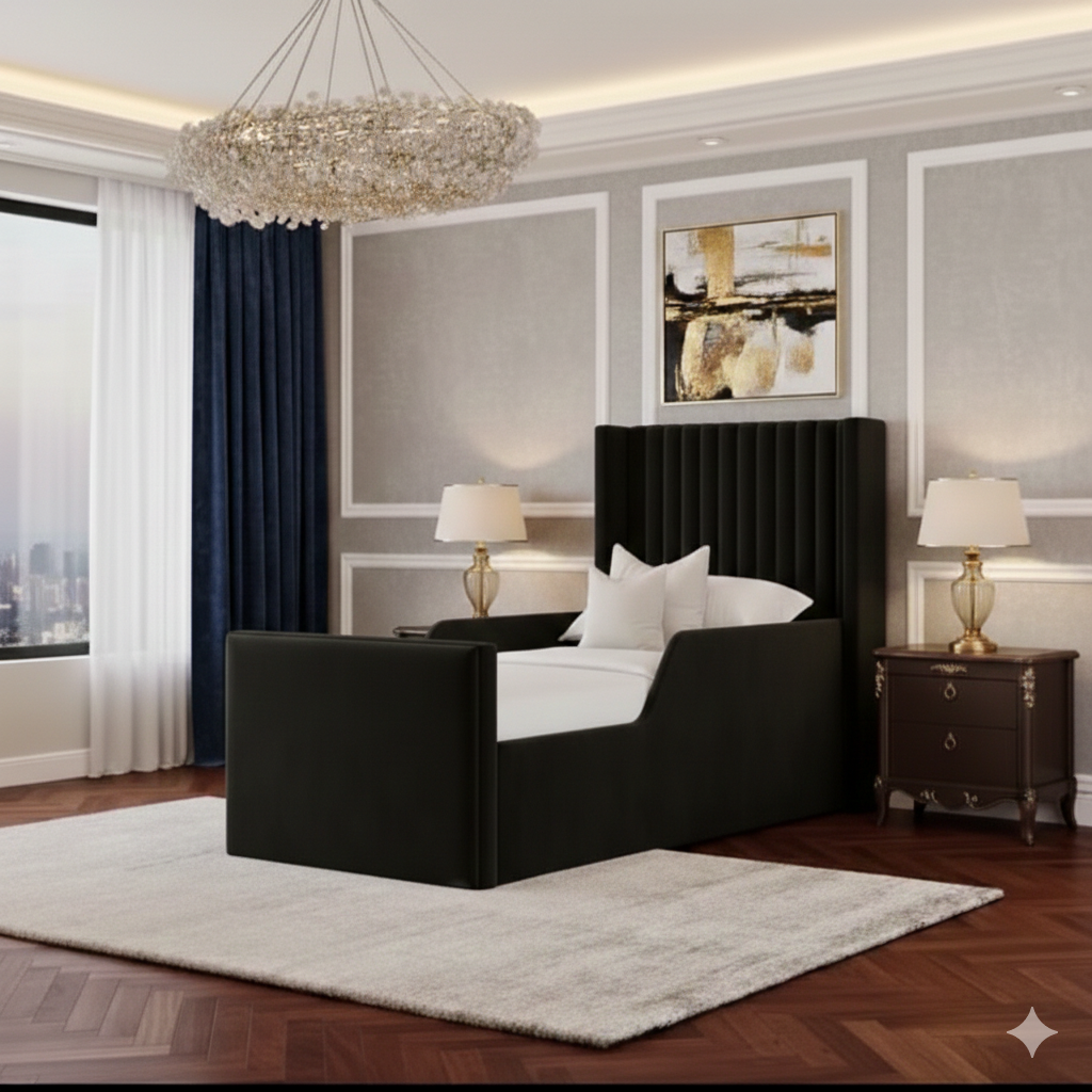 Mini Line Wing Kids Bed | Soft Winged Panel Bed for Children - Image 2