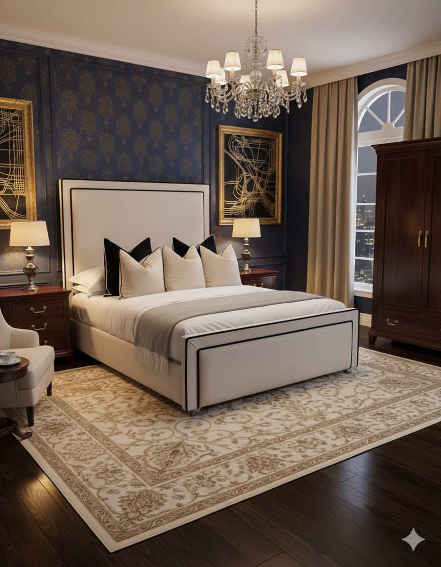 Black Piping Upholstered Bed Frame – Single, Double, King & Super King - Image 2