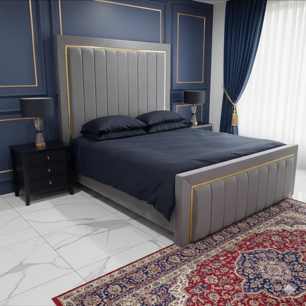 luxury Bed With Gold / Silver Strip - Image 1