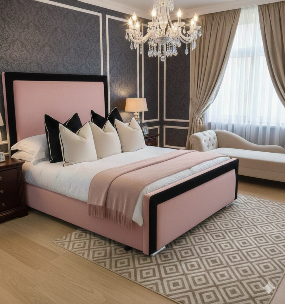 Black Bumper Upholstered Bed Frame – Single, Double, King & Super King - Image 6